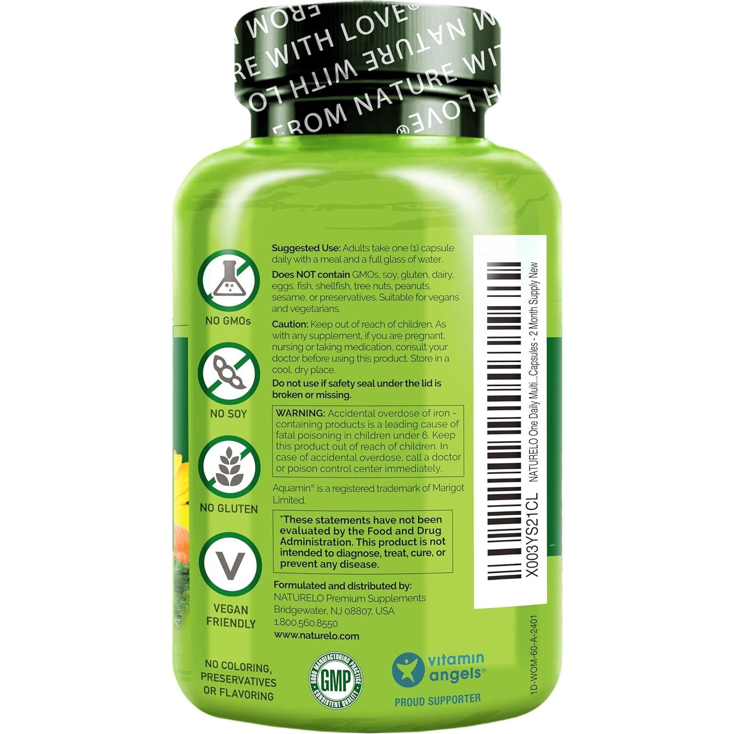 Multivitamina Diaria para Mujeres NATURELO - 60 Cápsulas