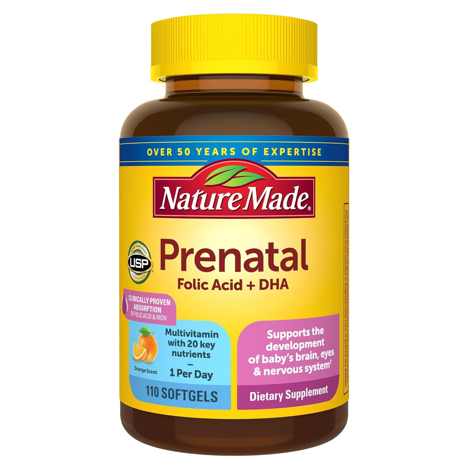 Nature Made Prenatal DHA + Ácido Fólico 110 Softgels