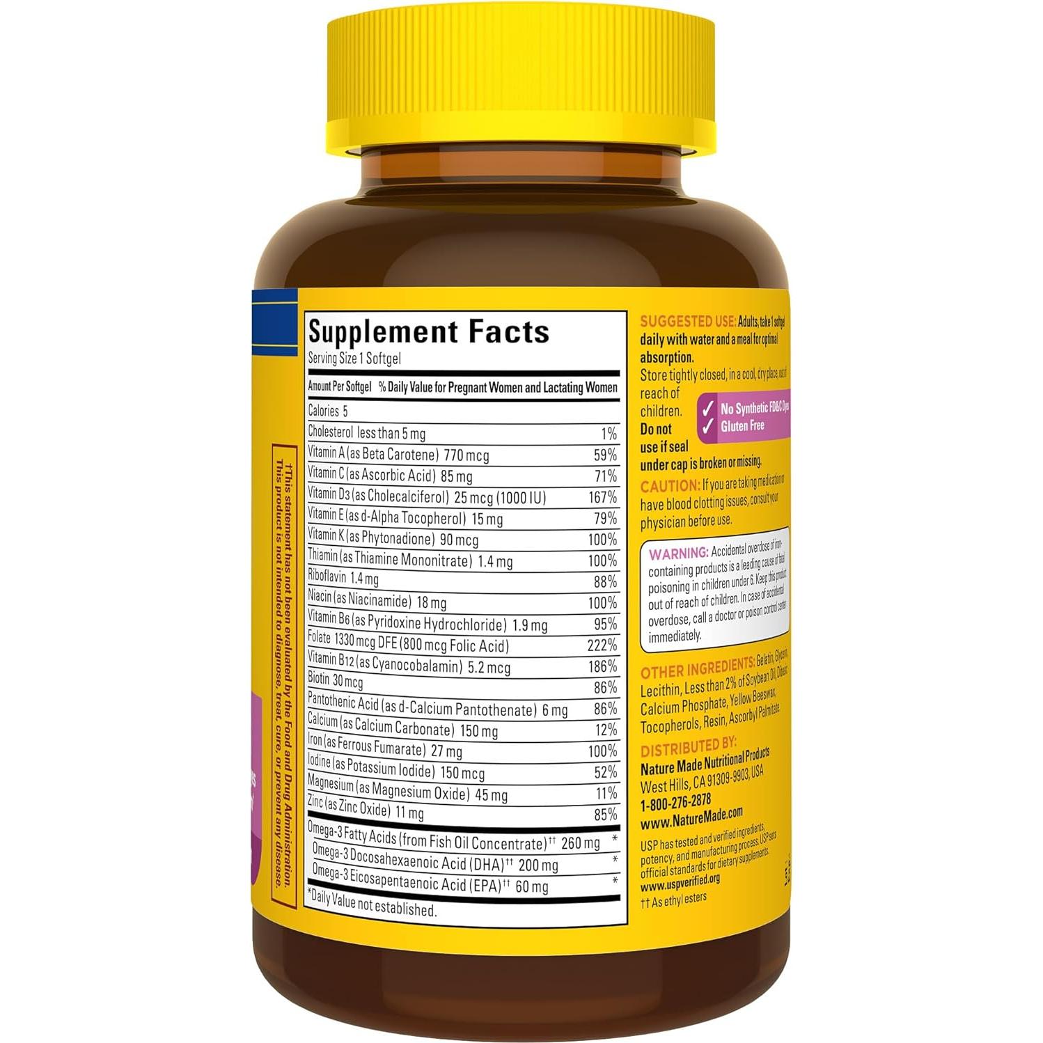 Nature Made Prenatal DHA + Ácido Fólico 110 Softgels