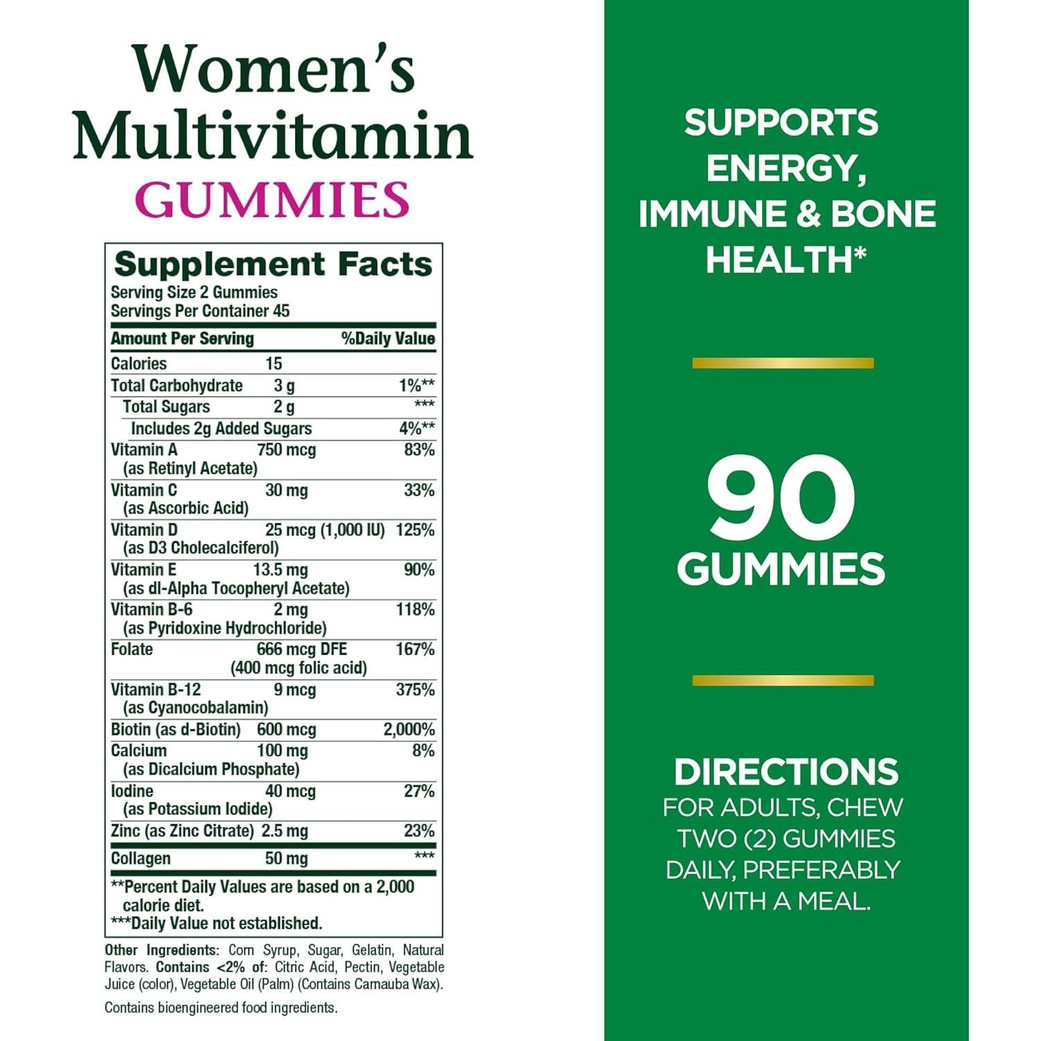 Gominolas Multivitamínicas para Mujeres Nature's Bounty 90 Unidades