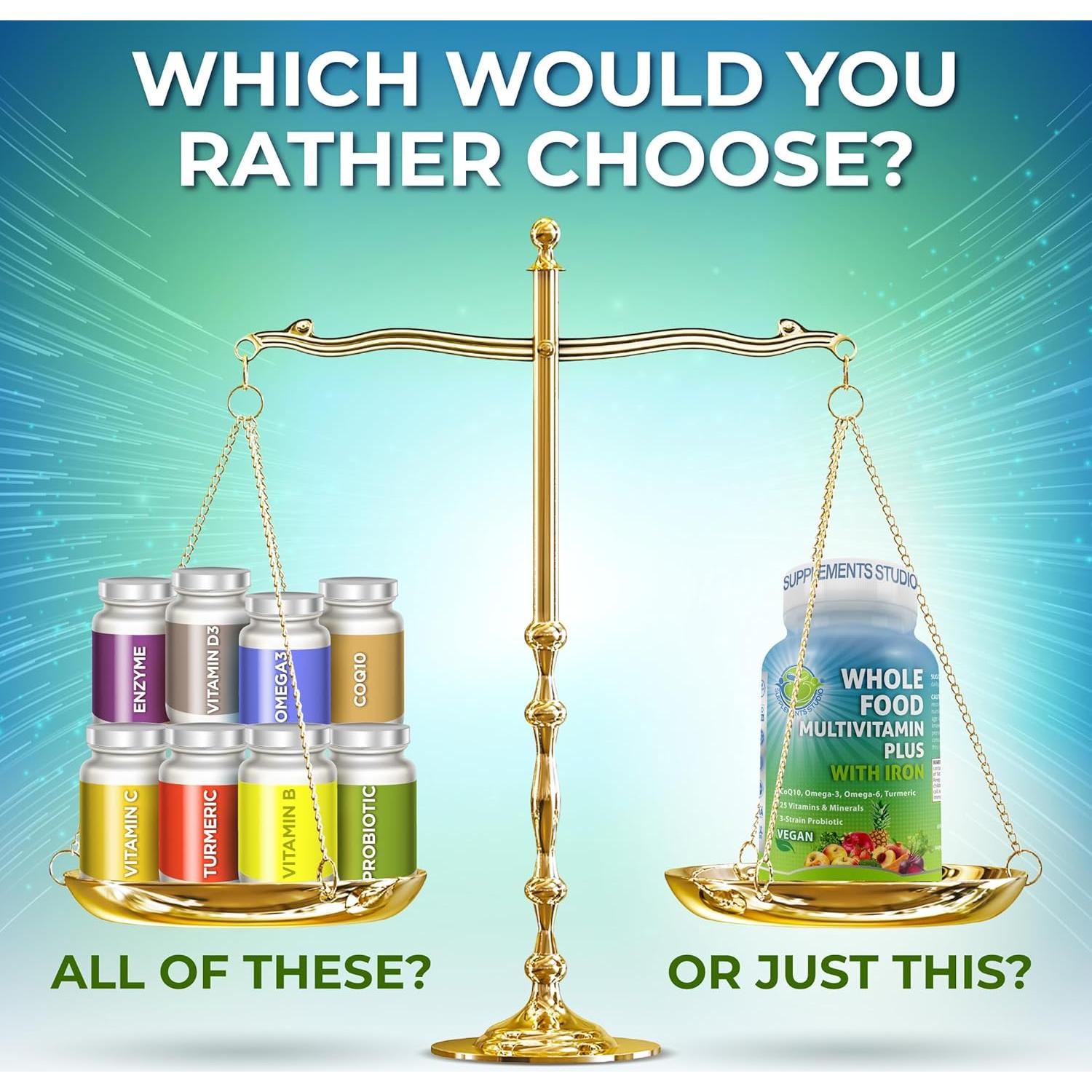 Multivitamina Diaria Vegana Metilada con Hierro 90 Cápsulas