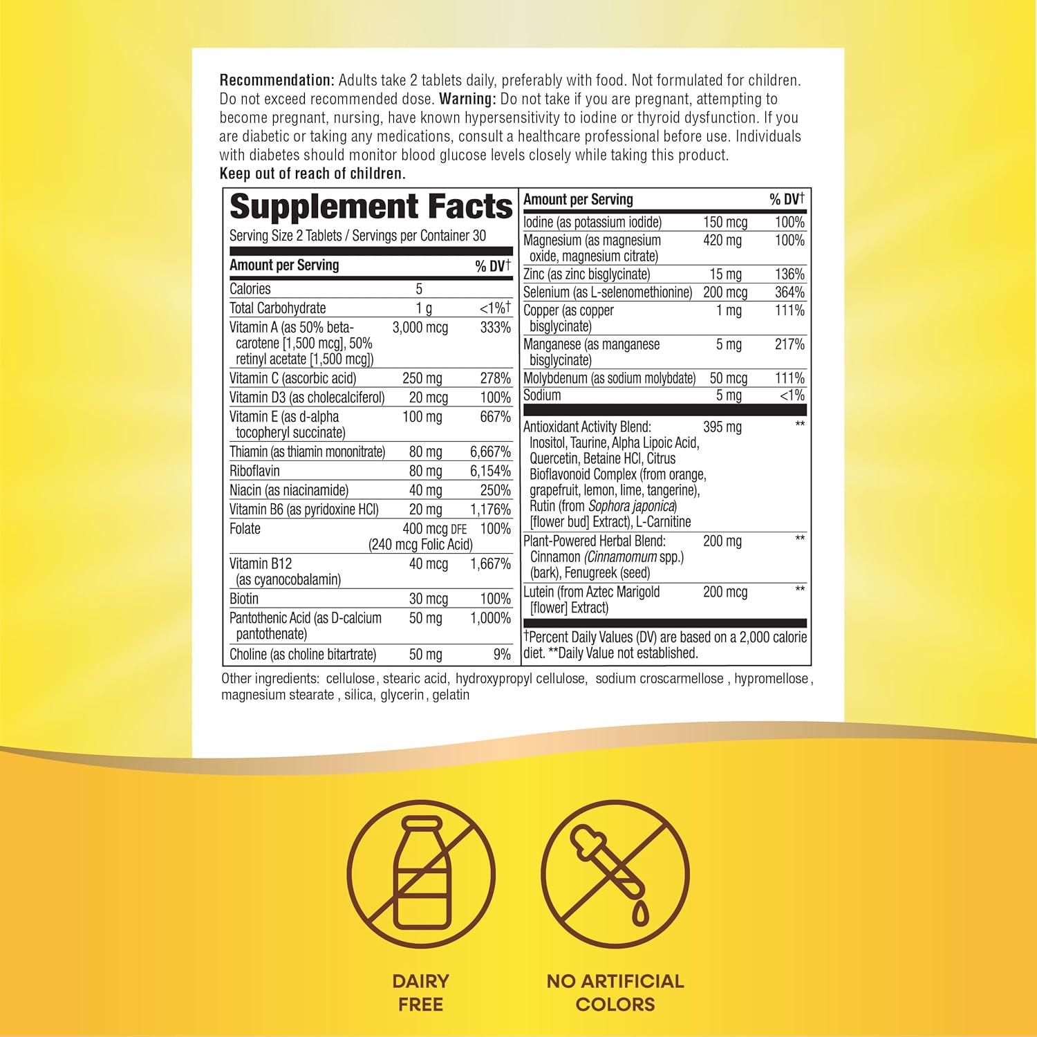 Multivitamínico Diabético Completia Nature's Way 60 Tabletas