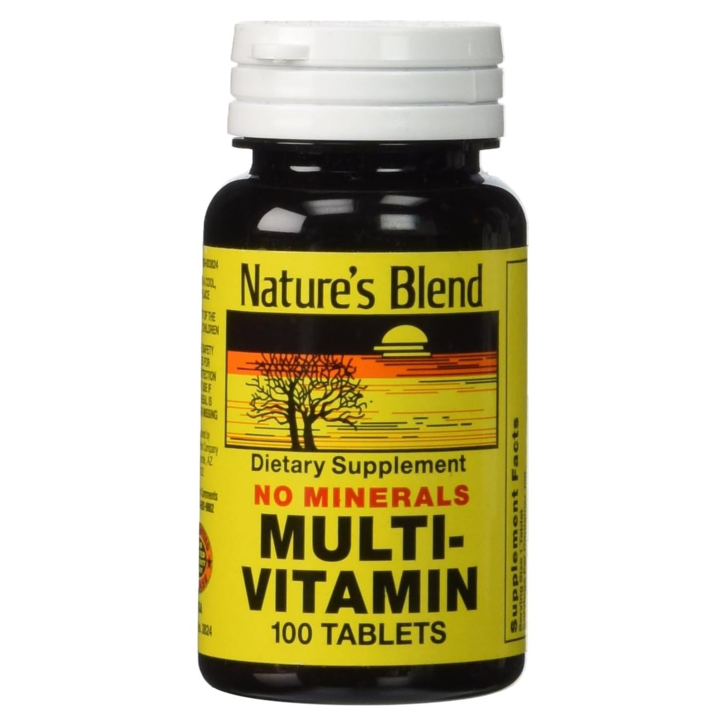 Multivitamínico Mezcla de la Naturaleza 100 Tabletas Sin Minerales