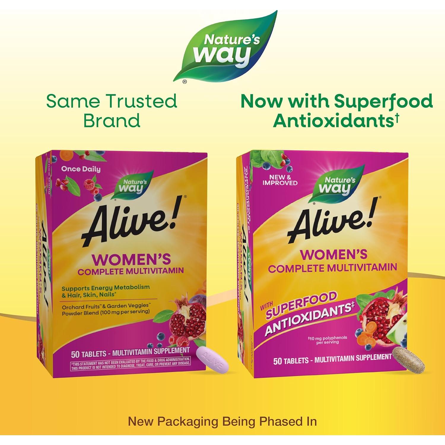 Multivitamínico Completo para Mujeres Nature's Way Alive! 50 Tabletas