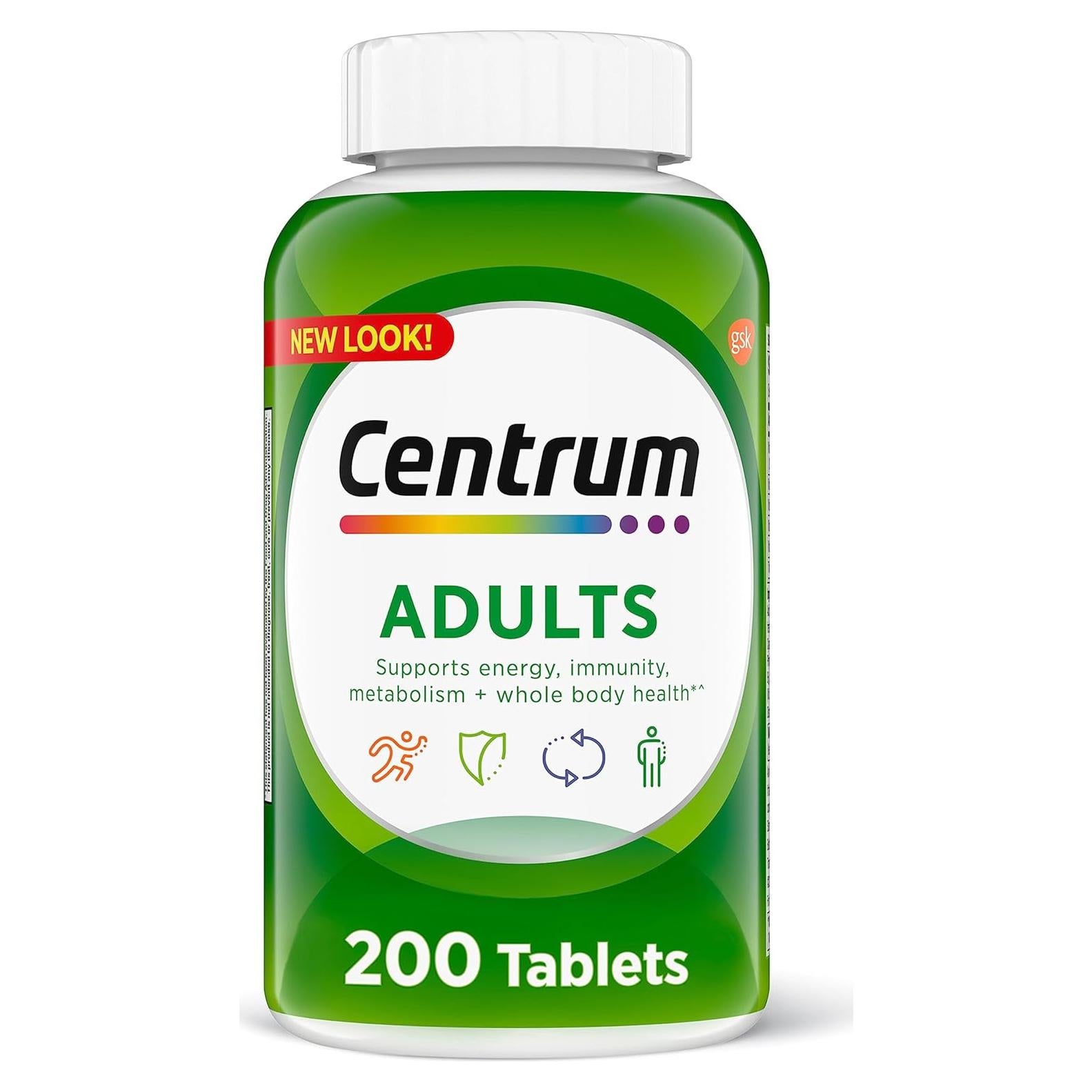 Suplemento Multivitamínico Centrum Adulto 200 Tabletas Sin OGM