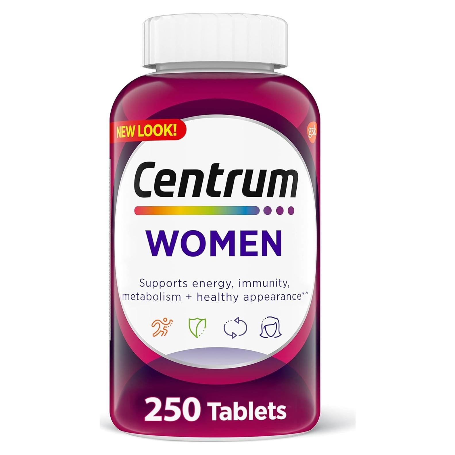 Centrum Multivitamina para Mujeres 250 Tabletas con Hierro y Vitamina D3