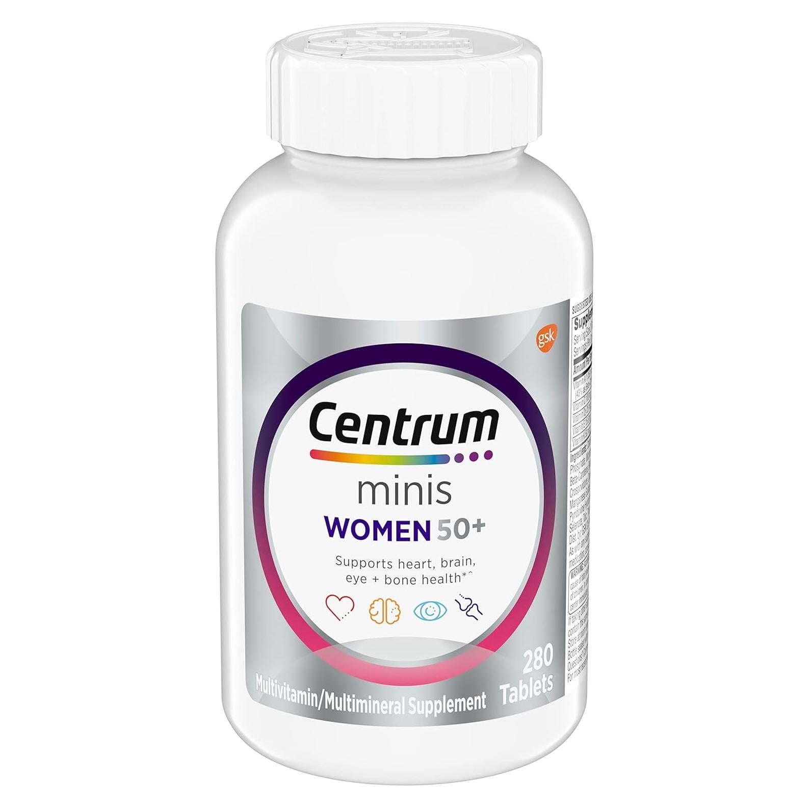 Centrum Silver Multivitamina Mujeres 50+ 280 Tabletas D3 B Calcio