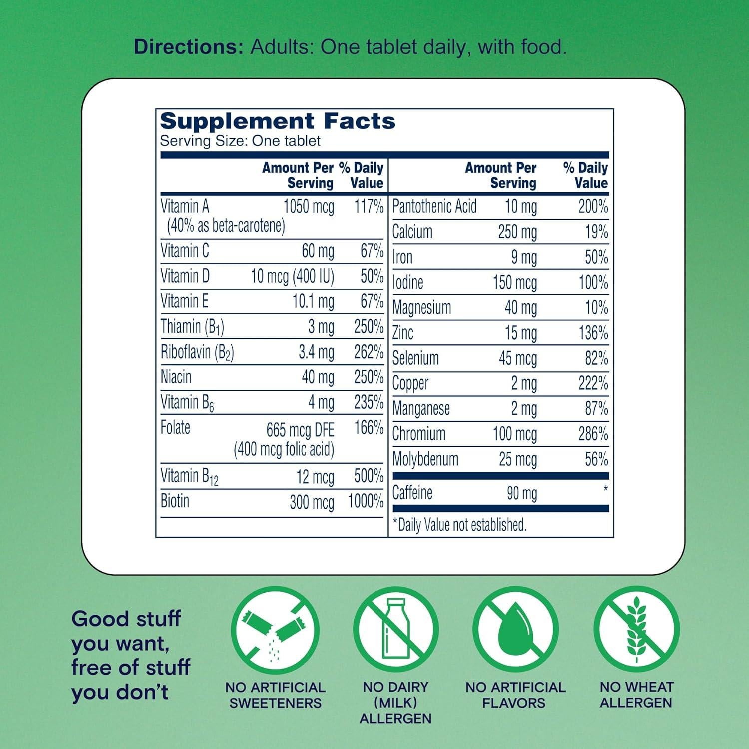 One A Day Energía Multivitamina 120 Tabletas - Salud Inmunológica y Alerta Mental