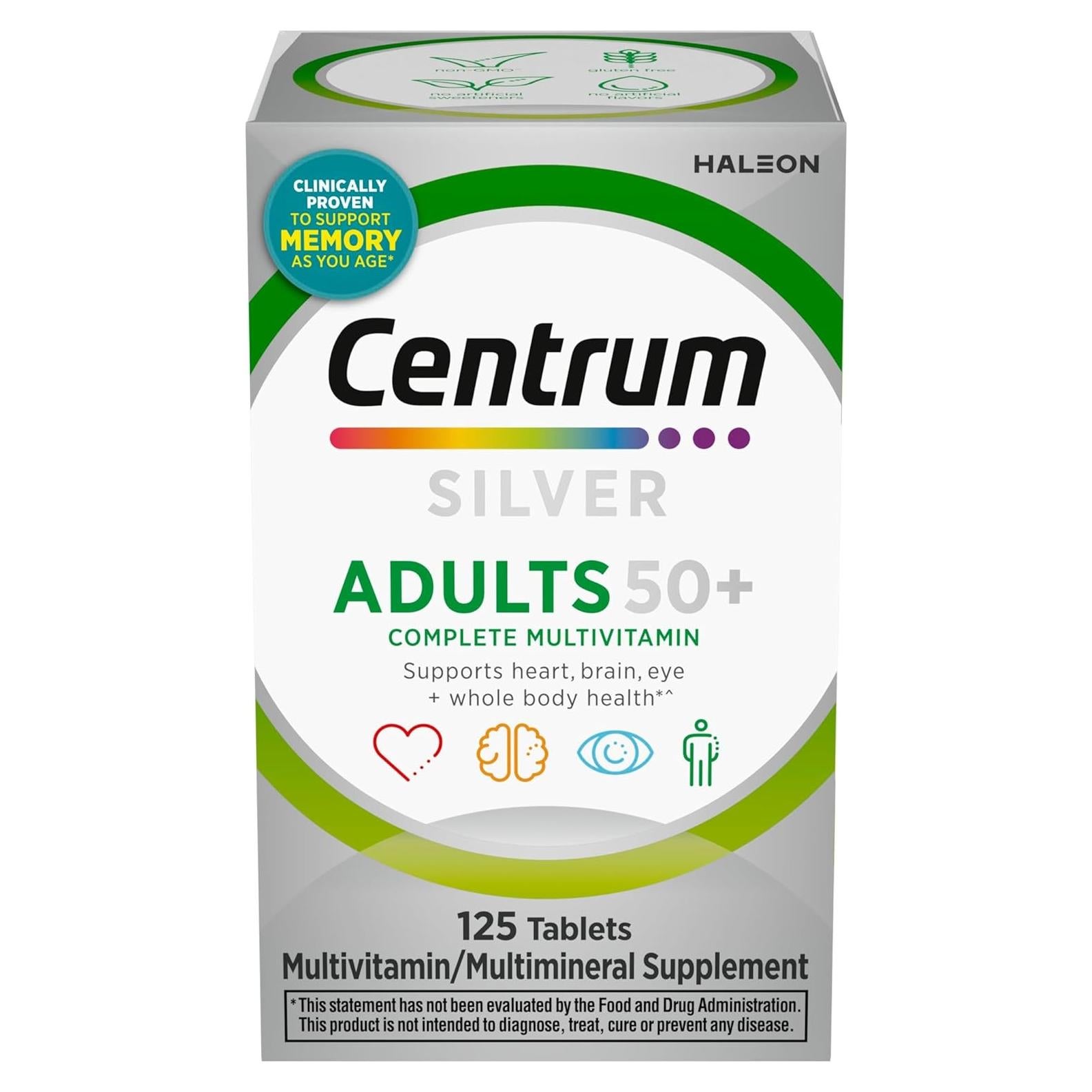 Centrum Silver Multivitamina 50+ Adultos 125 Tabletas Sin Gluten