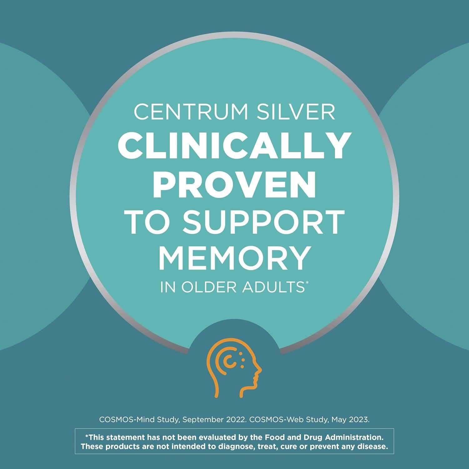Centrum Silver Multivitamina 50+ Adultos 125 Tabletas Sin Gluten
