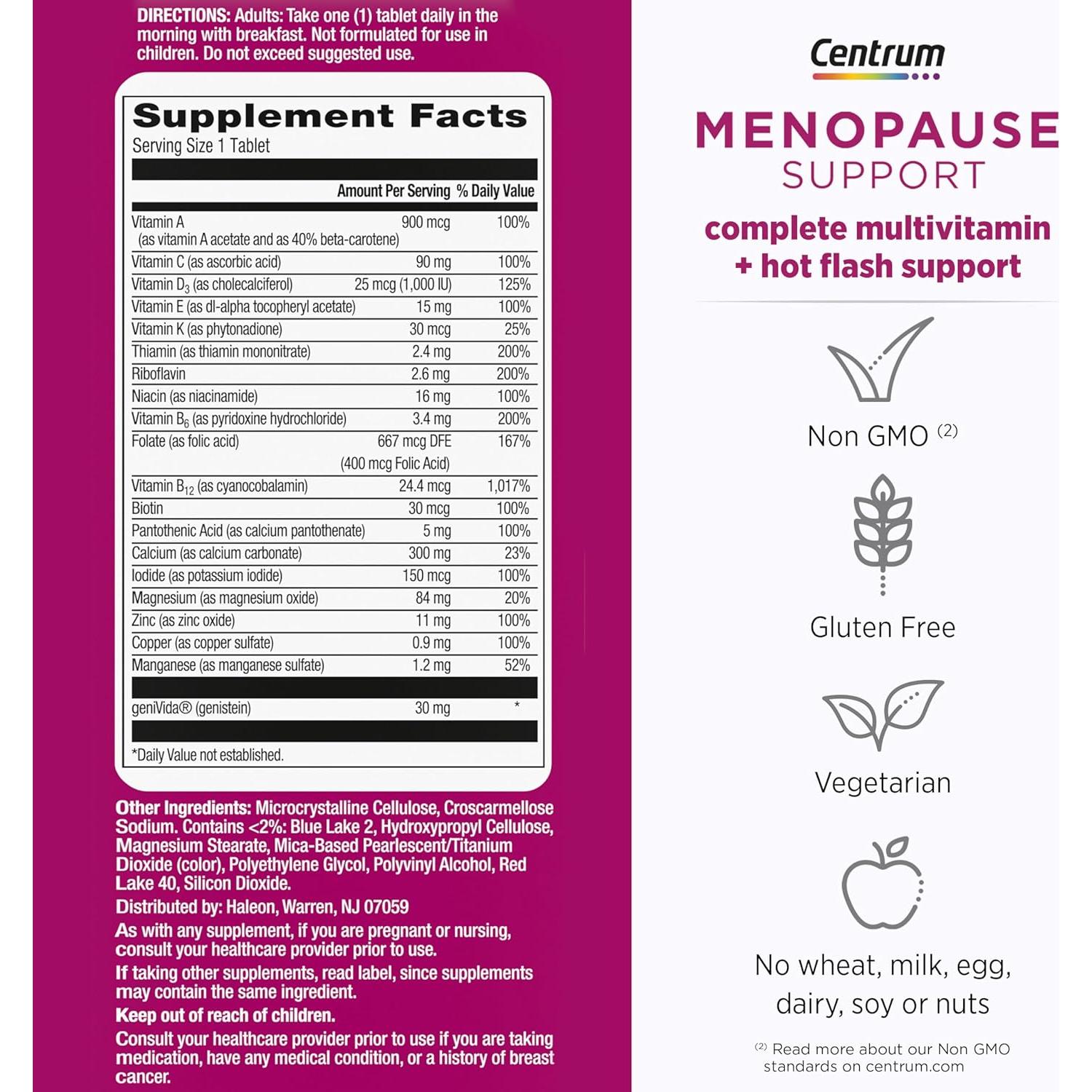 Suplemento Multivitamínico Centrum Menopausia 30 Tabletas