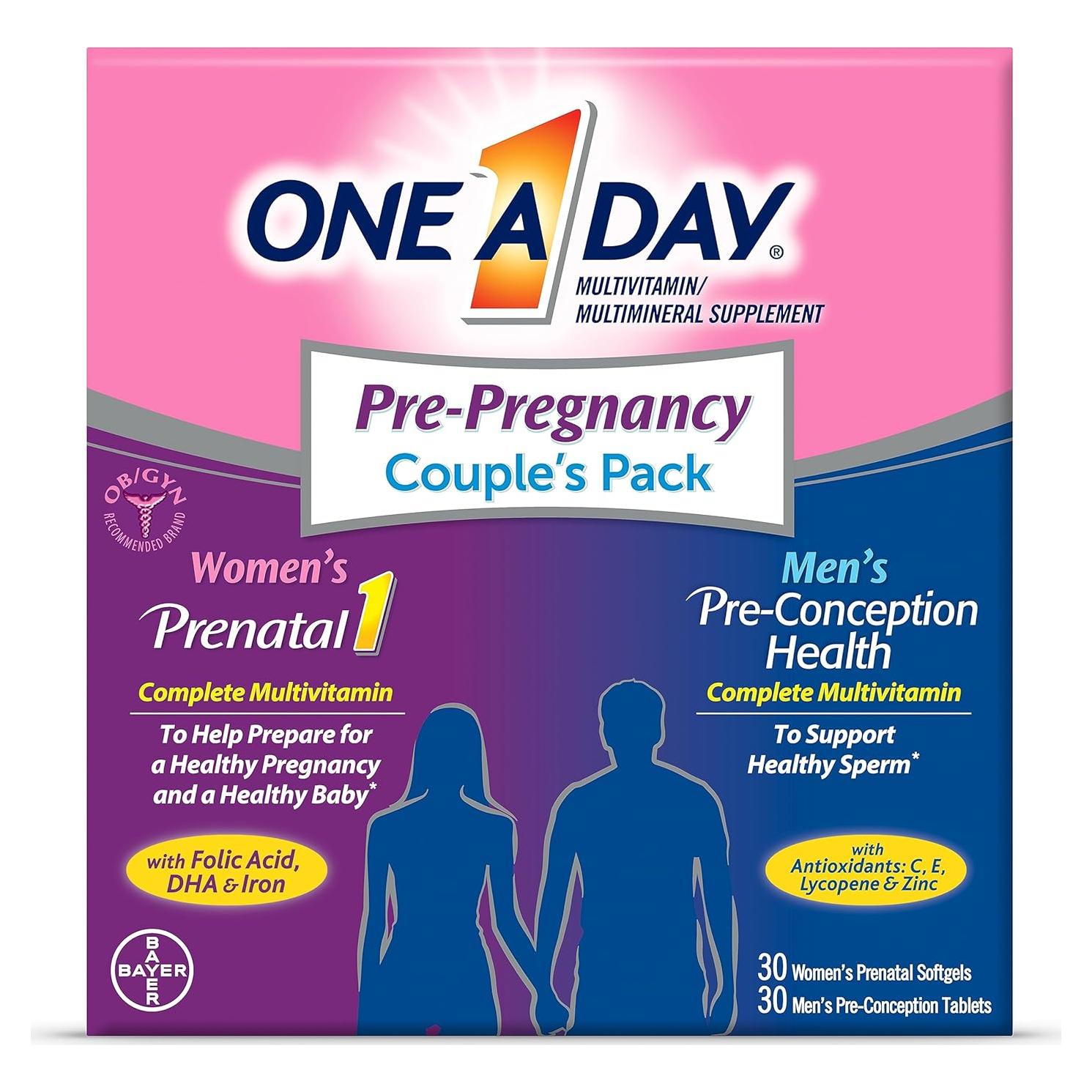 One A Day Multivitamínico Preconcepcional 30 Softgels Mujeres + 30 Hombres