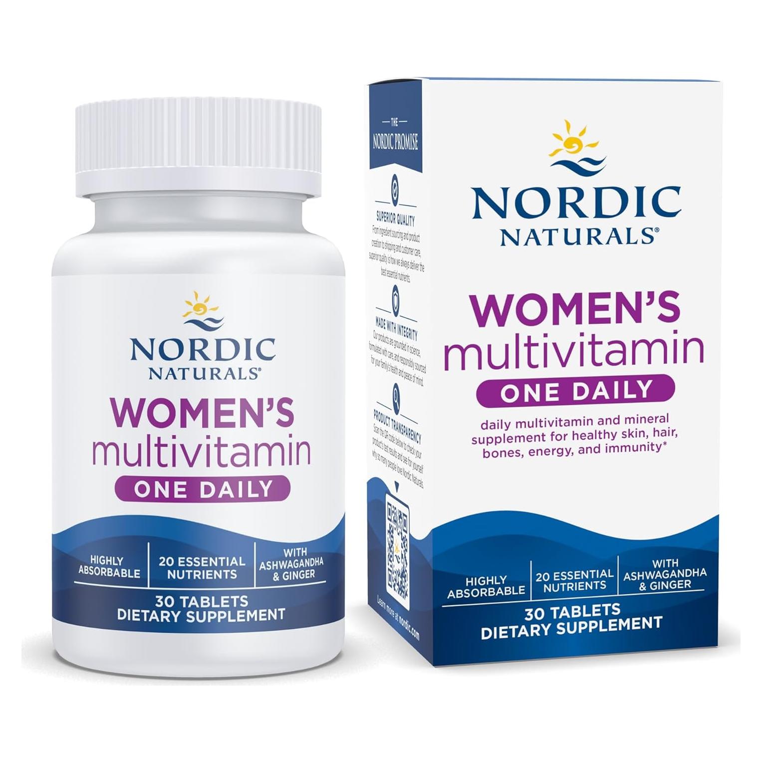 Multivitamina Diaria para Mujeres Nordic Naturals - 20 Nutrientes