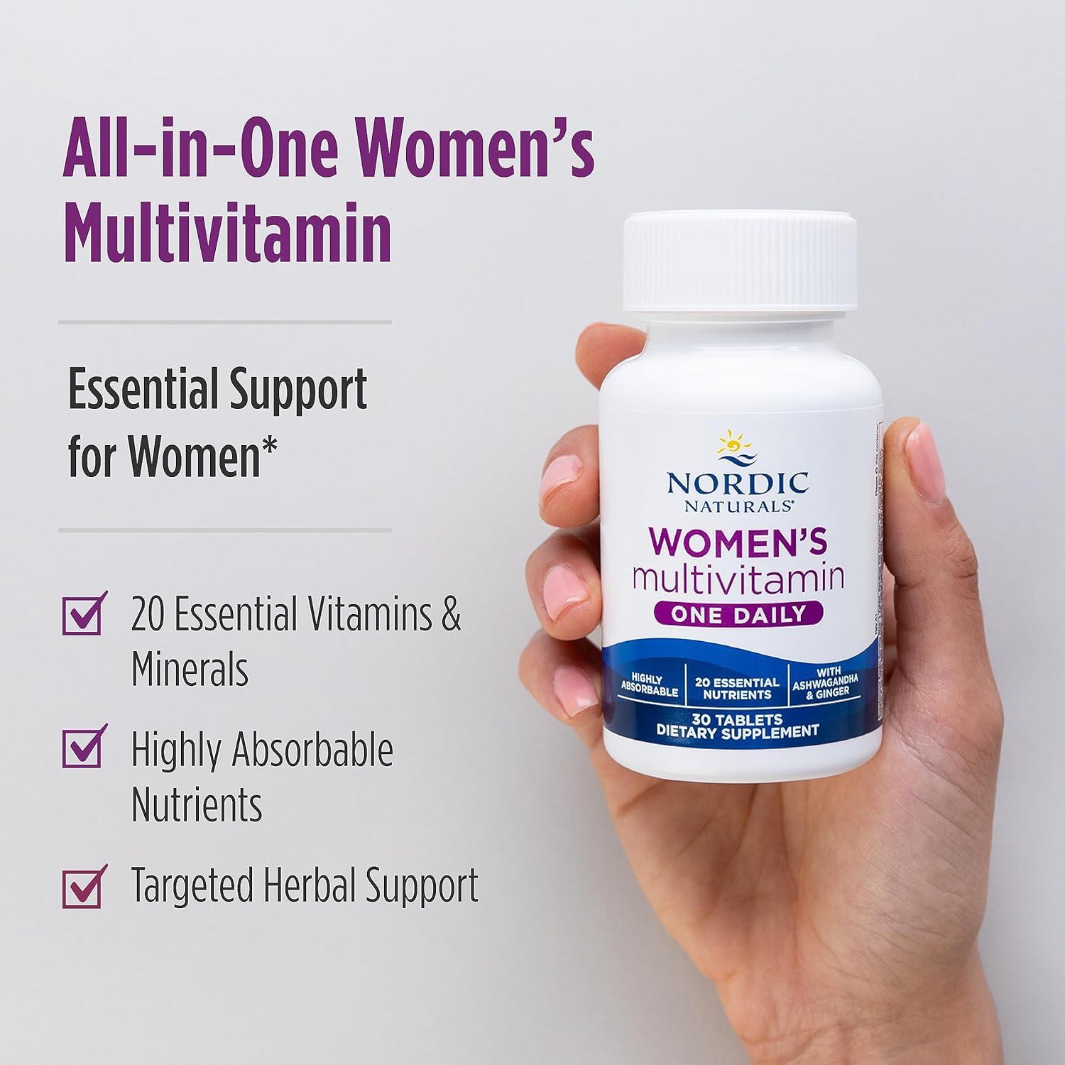 Multivitamina Diaria para Mujeres Nordic Naturals - 20 Nutrientes