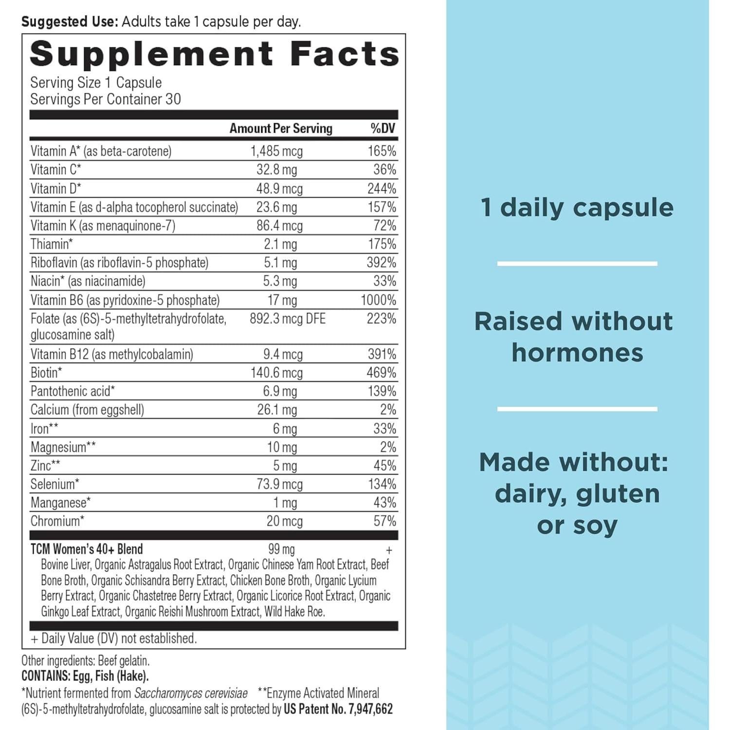 Suplemento Multivitamínico para Mujeres 40+ Ancient Nutrition 30ct