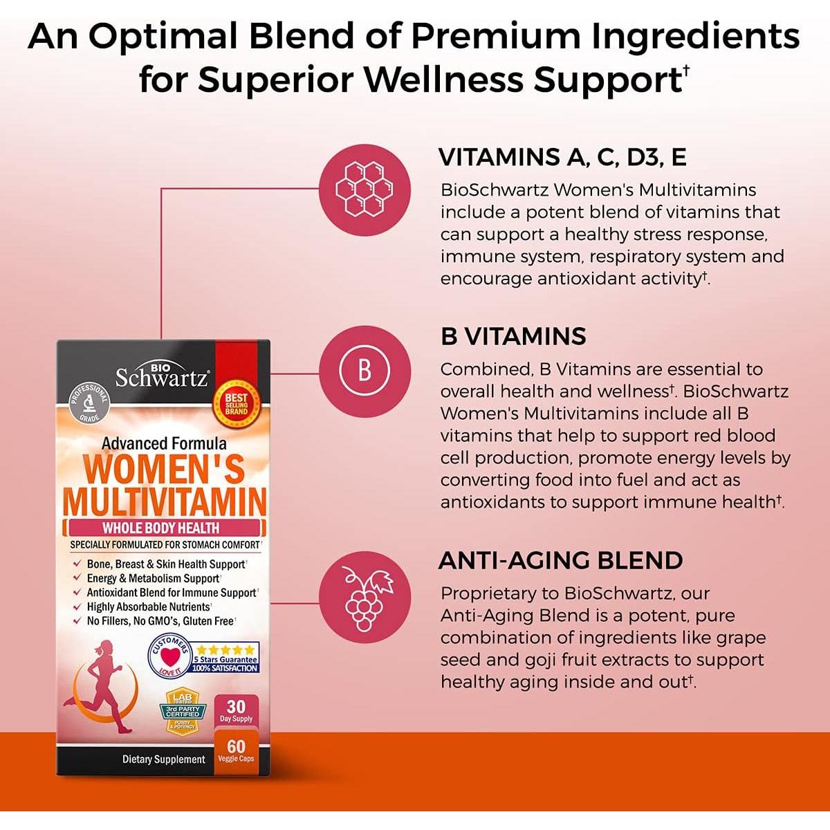 Multivitamina para Mujeres BioSchwartz 60 Cápsulas - Soporte Inmunológico y Salud General