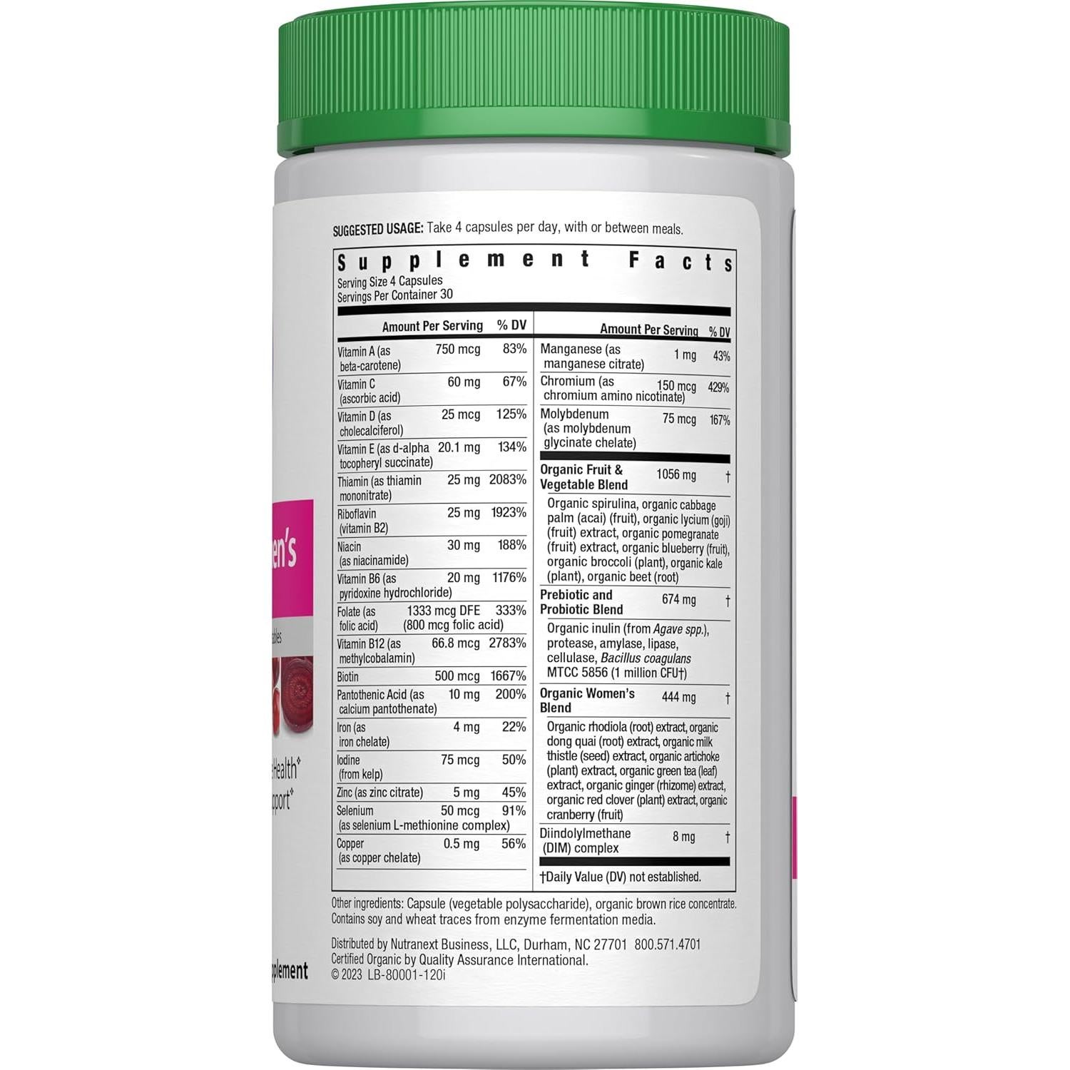 Multivitamina para Mujeres Rainbow Light 120 Cápsulas Orgánicas