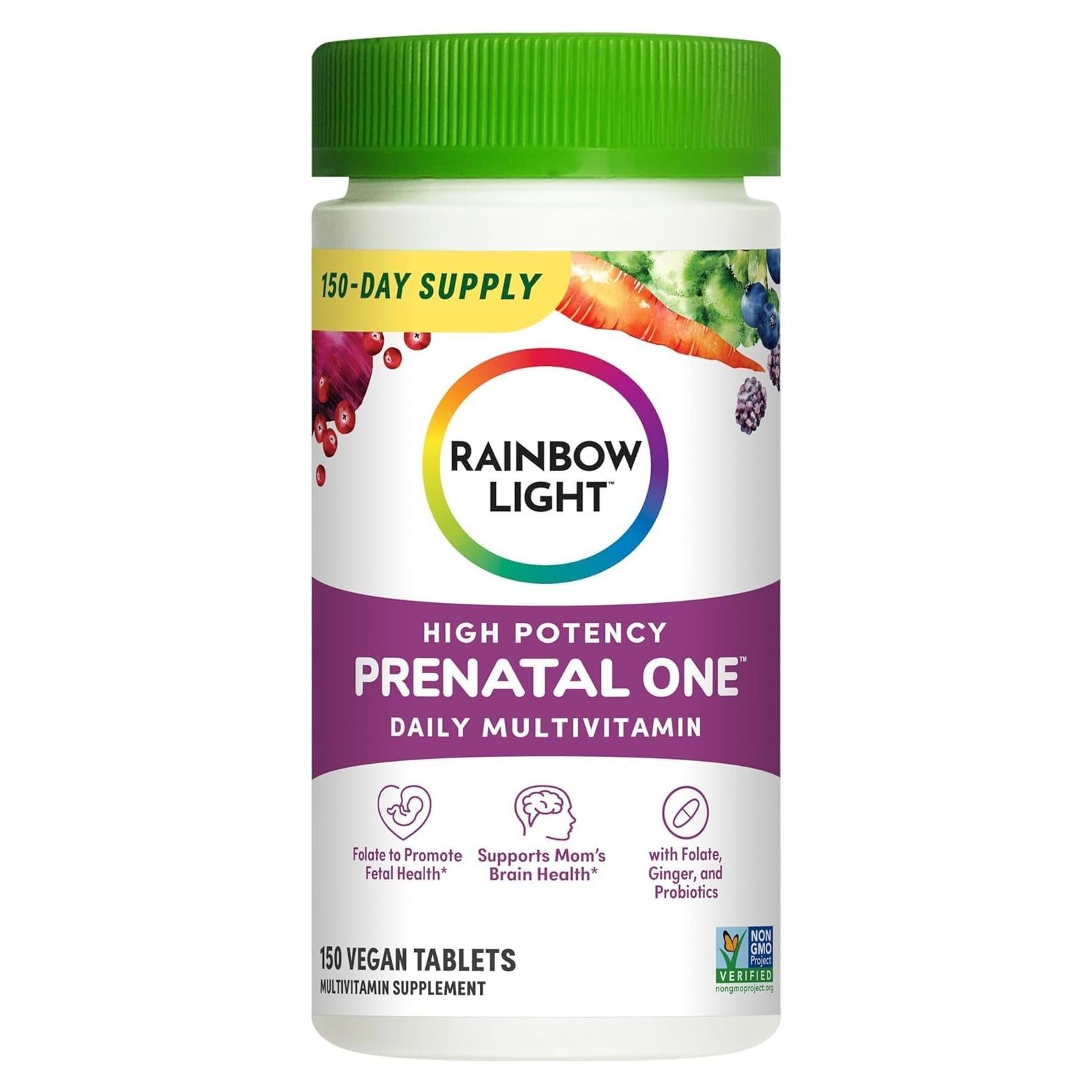 Multivitamina Prenatal Rainbow Light 150 Tabletas Veganas