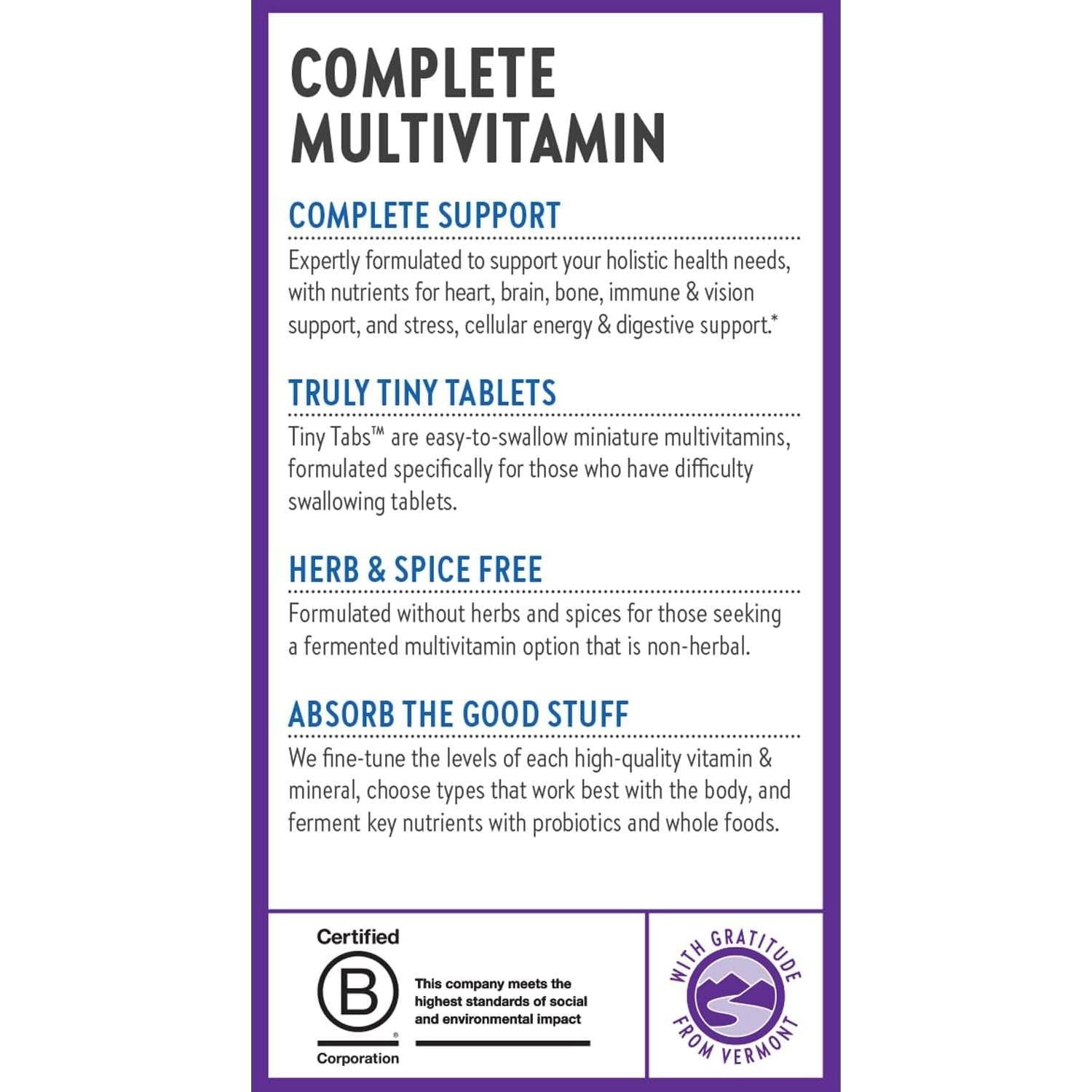 Multivitamina Tiny Tabs Nuevo Capítulo 192 tabletas - Soporte Inmunológico y Energía