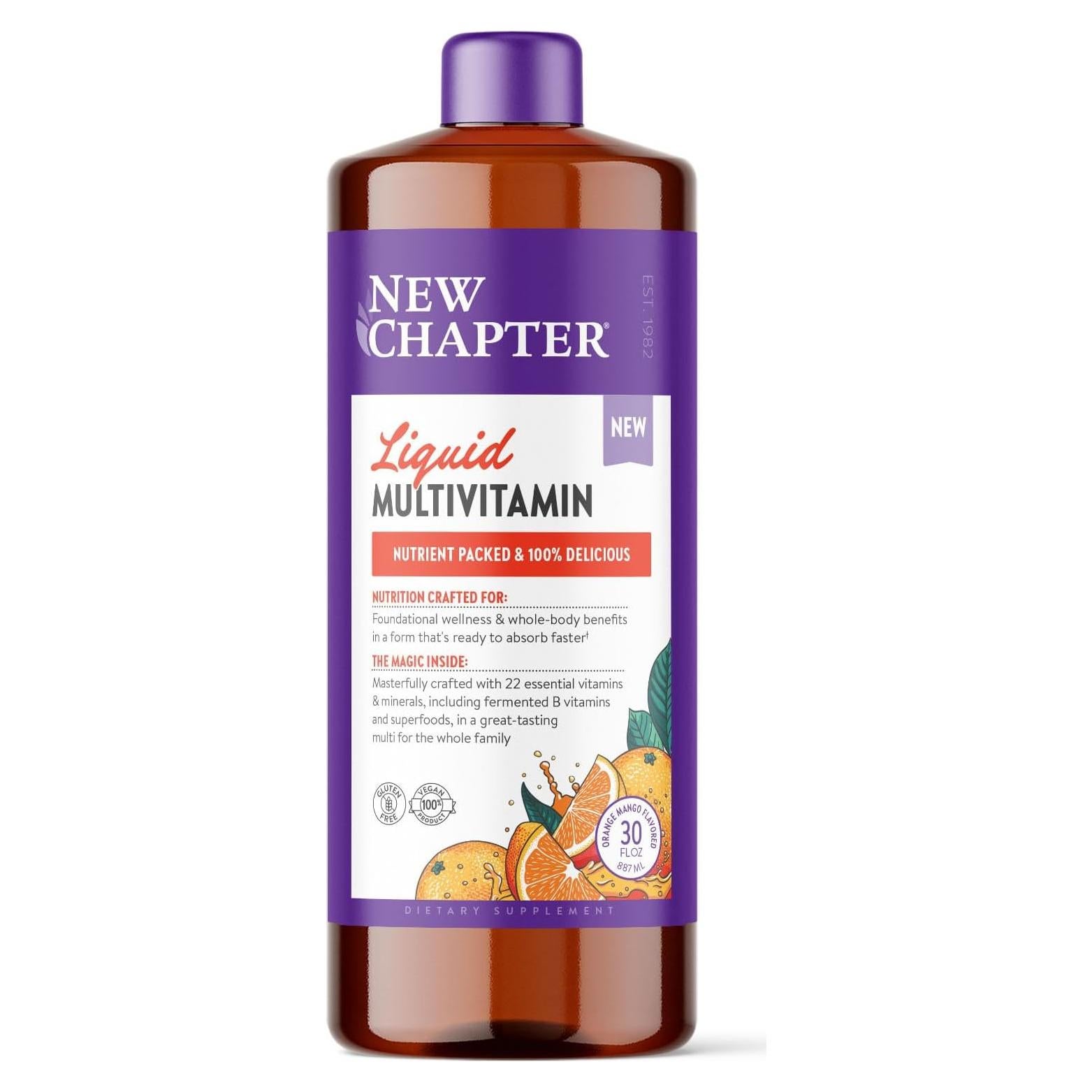 Suplemento Líquido Multivitamínico Nuevo Capítulo 887 ml Sabor Naranja Mango