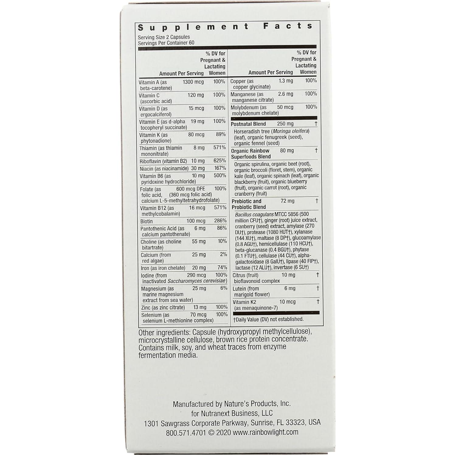 Multivitamina Postnatal Luz Arcoíris - 120 Cápsulas