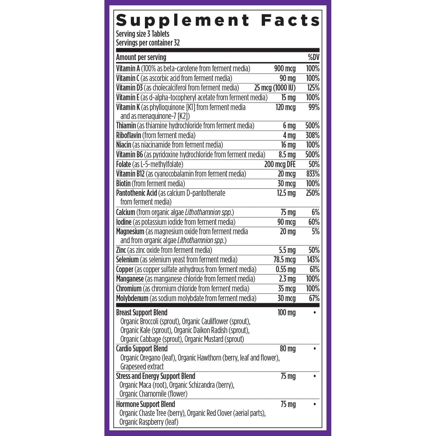 Multivitamínico Avanzado para Mujeres 40+ New Chapter 90 tabletas