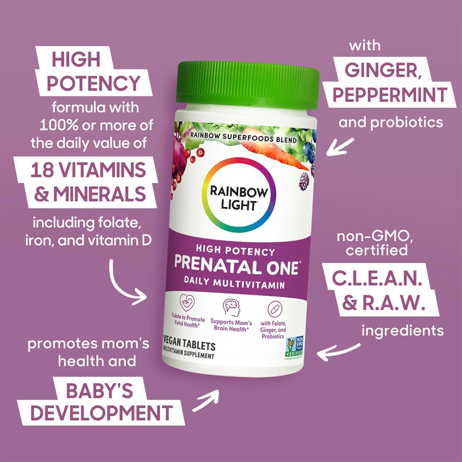 Multivitamina Prenatal Rainbow Light One 120 Conteos Vegana