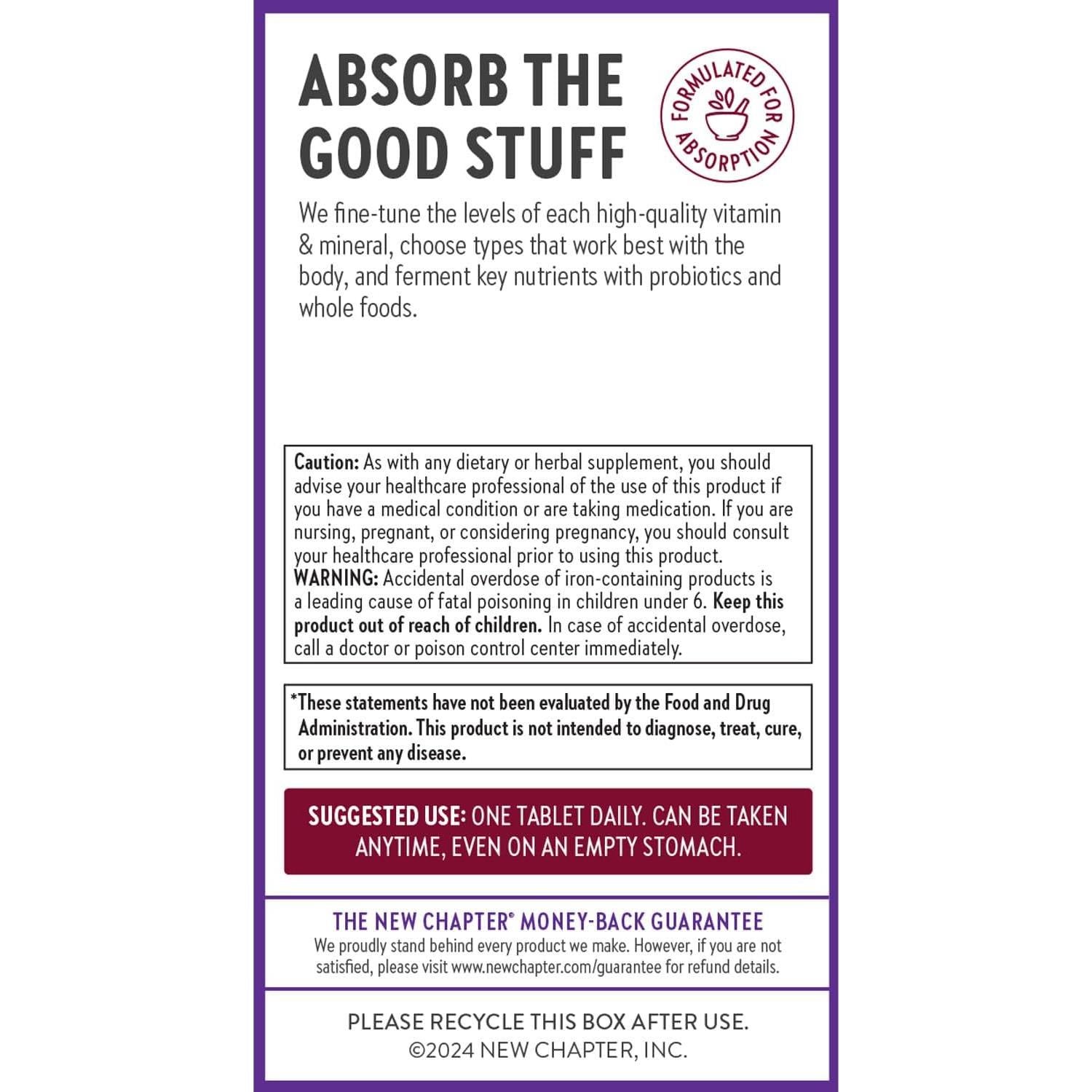 Suplemento de Hierro Fermentado New Chapter 60 Tabletas