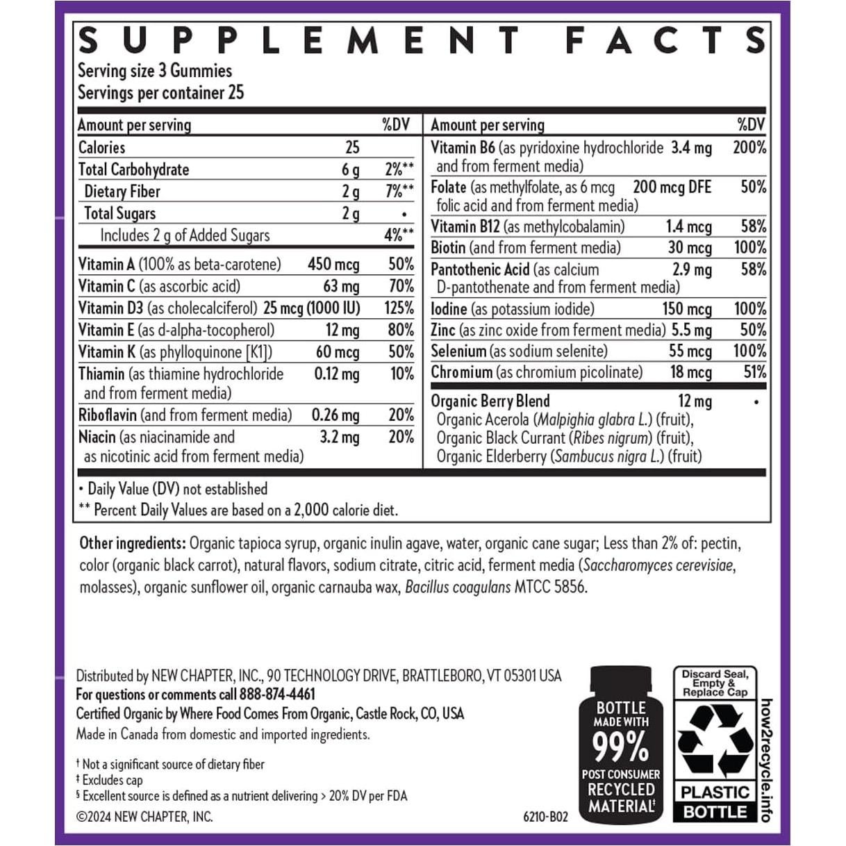 Gomitas Multivitamínicas New Chapter para Hombres 75ct