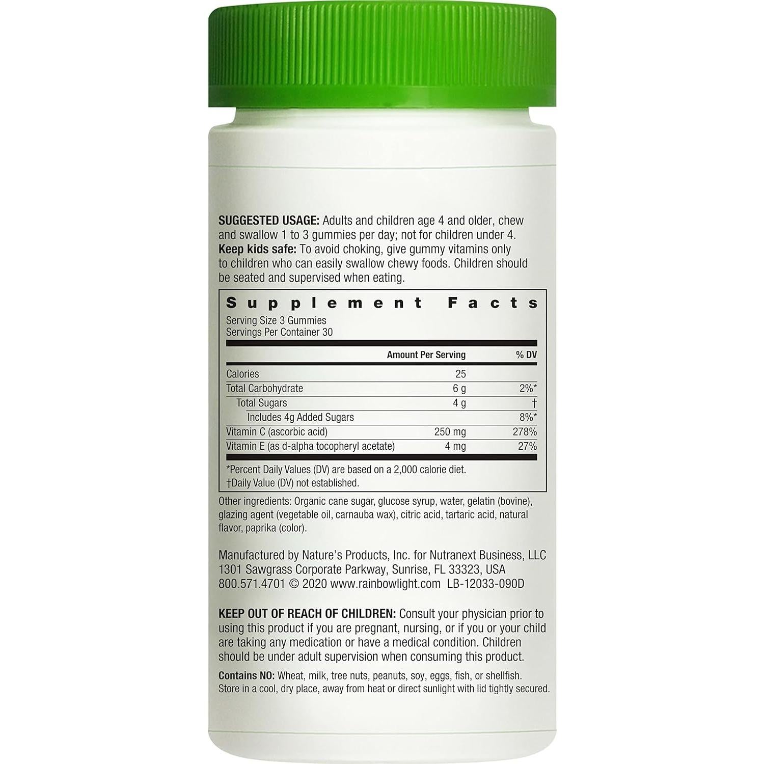 Gomitas de Vitamina C Rainbow Light 90 unidades Sabor Cítrico