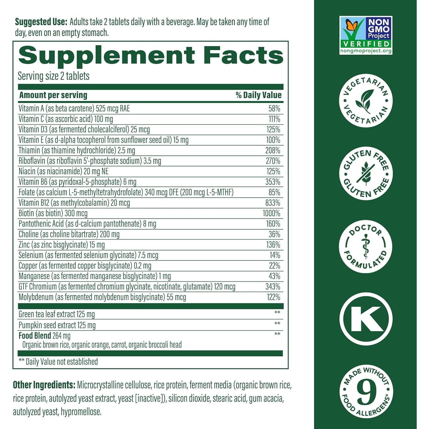 MegaFood Multivitamina Avanzada Hombres 55+ 120 Tabletas