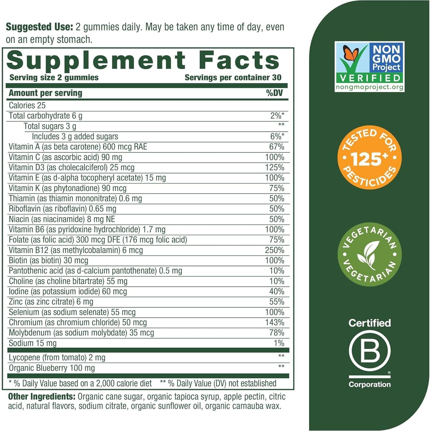 MegaFood Multivitamínico Gummy para Hombres - 60 Gomas