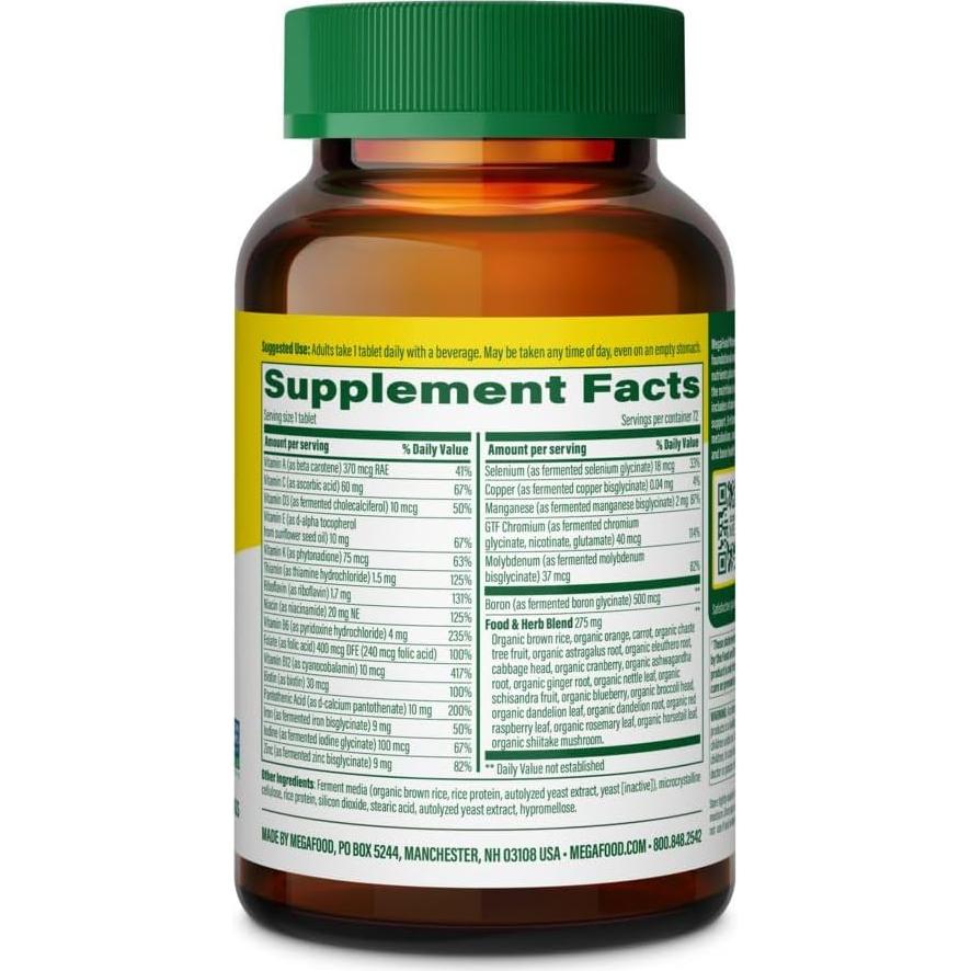 Multivitaminas MEGAFOOD Una Diaria Mujeres 72 Tabletas