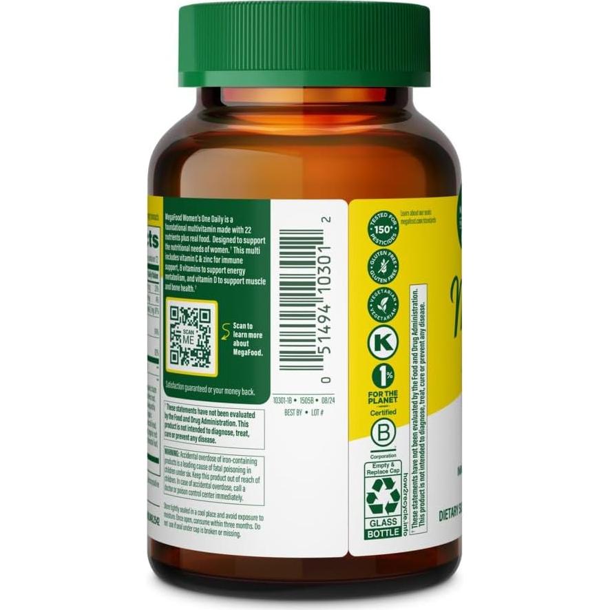 Multivitaminas MEGAFOOD Una Diaria Mujeres 72 Tabletas