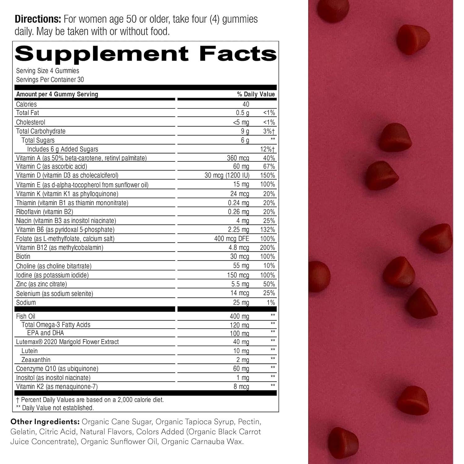 SmartyPants Gominolas Multivitamínicas Mujeres 50+ Omega 3 180 Unidades