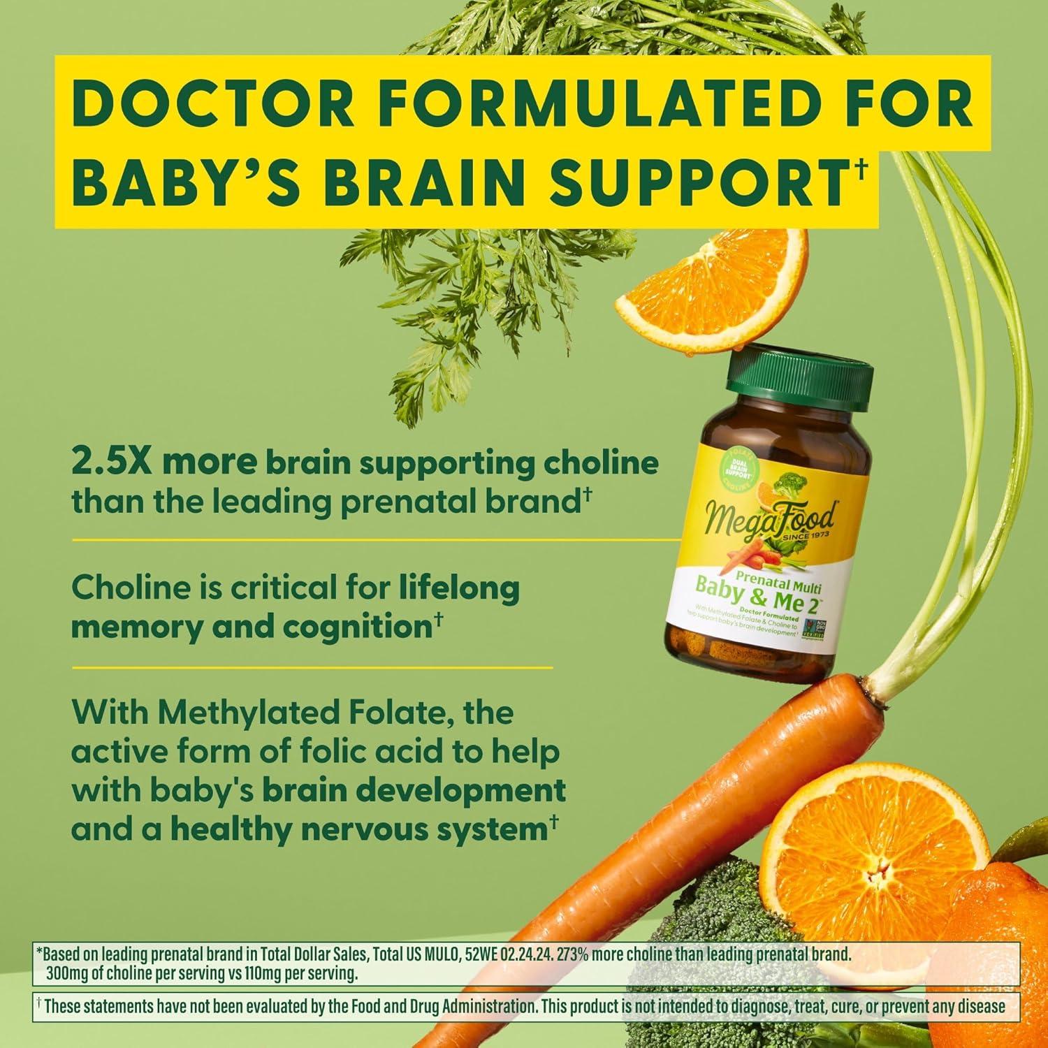 MegaFood Baby & Me 2 Multivitaminas Prenatales Minis - 120 Tabletas