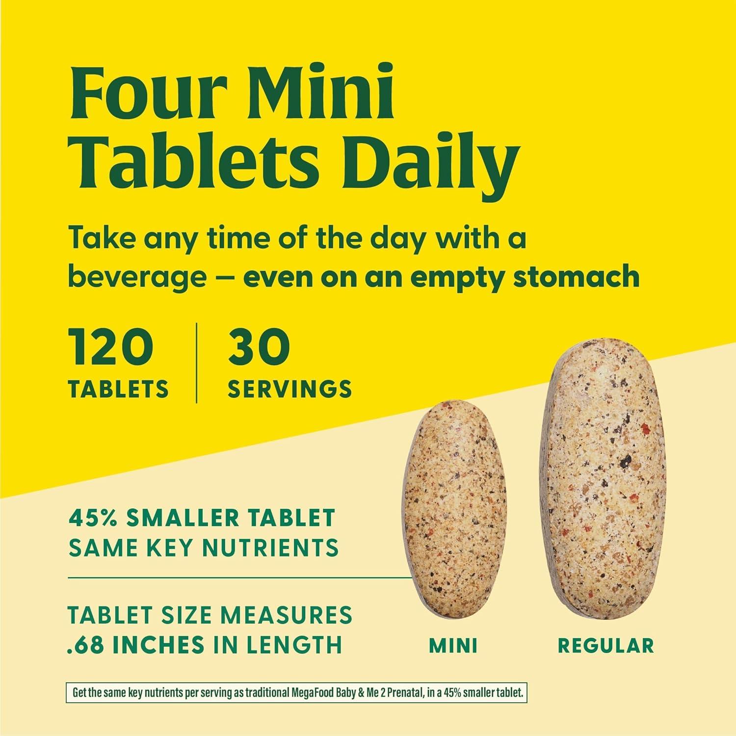 MegaFood Baby & Me 2 Multivitaminas Prenatales Minis - 120 Tabletas