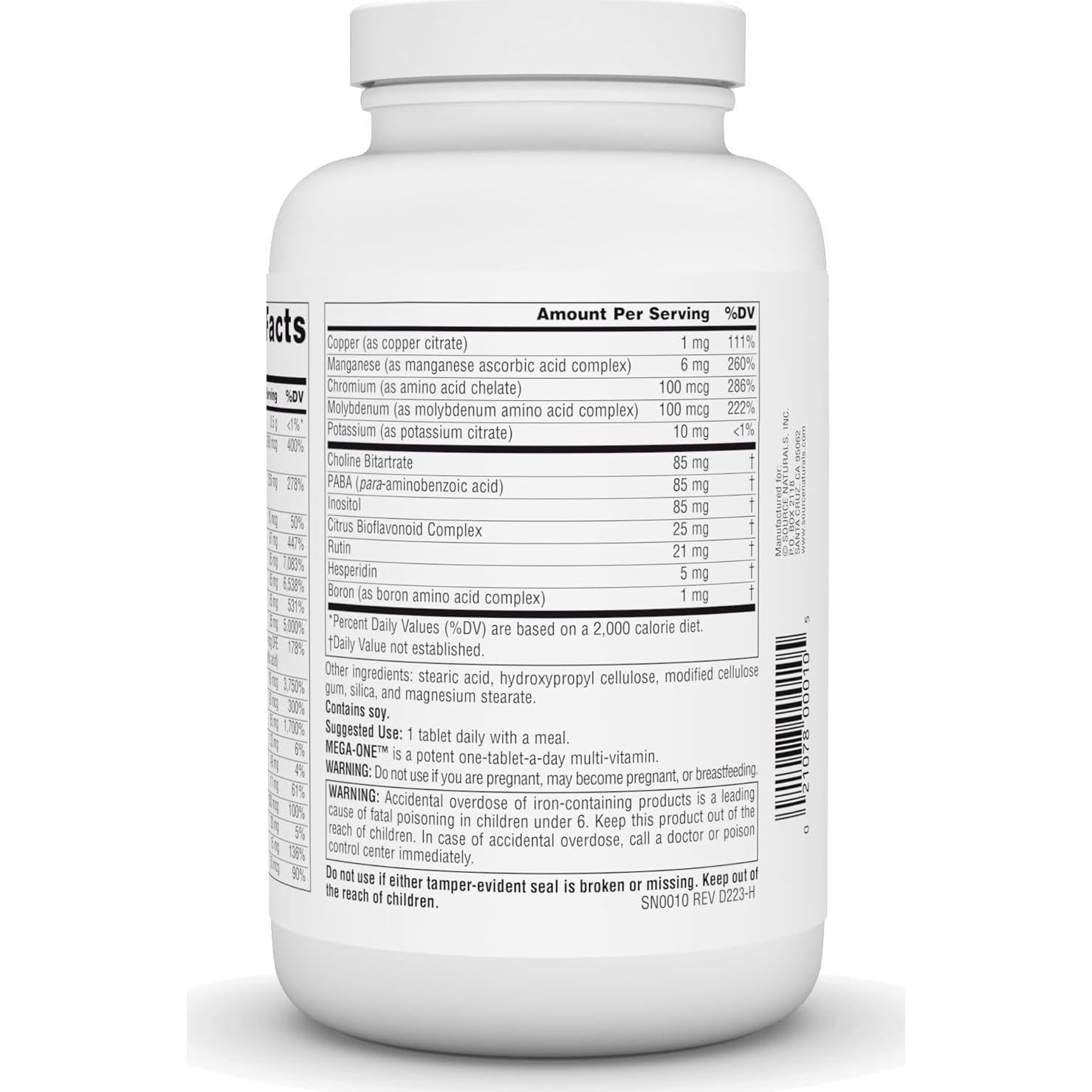 Multi-Vitamina Mega-One Source Naturals 180 Tabletas