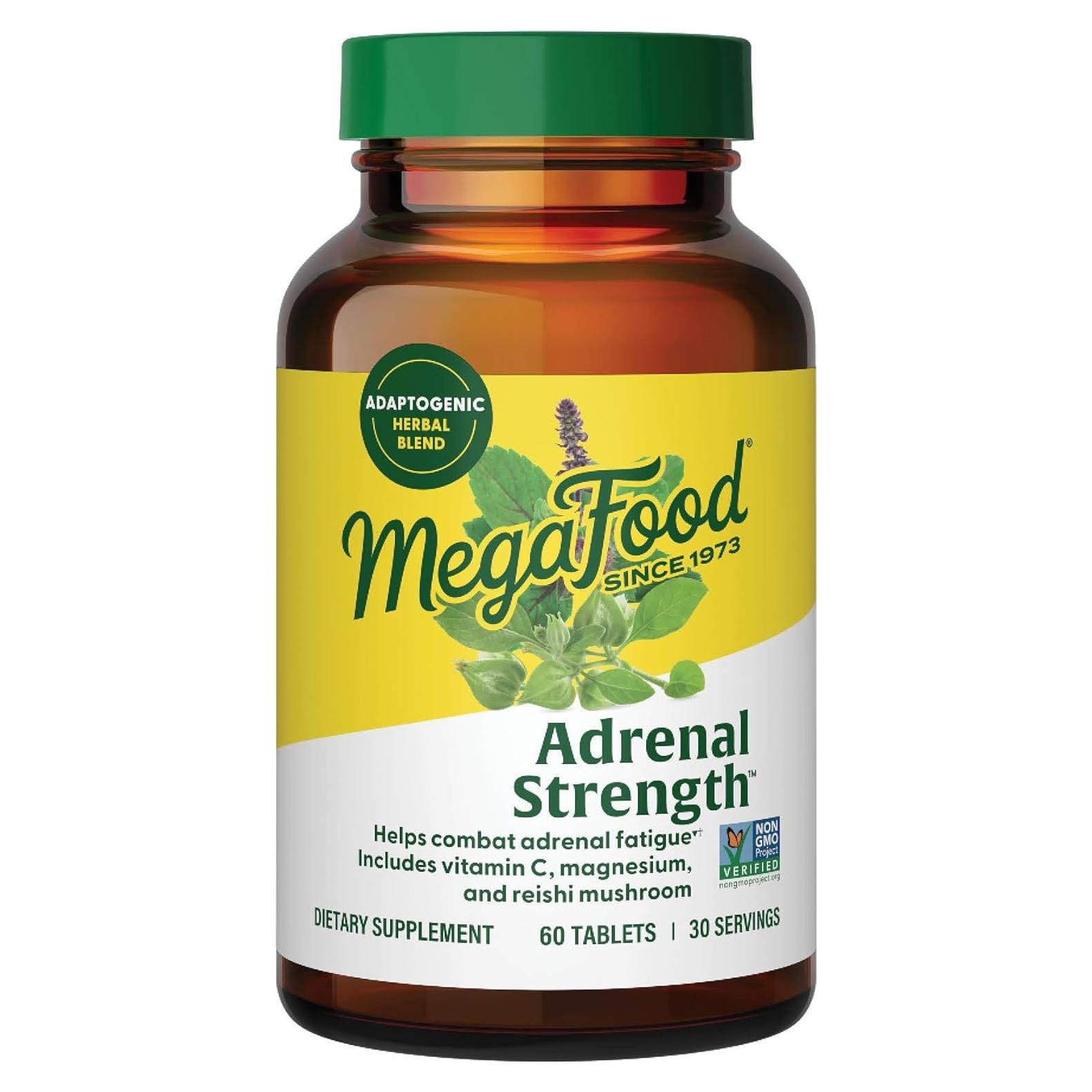 MegaFood Fuerza Adrenal - Suplemento Vegetariano 60 Tabletas