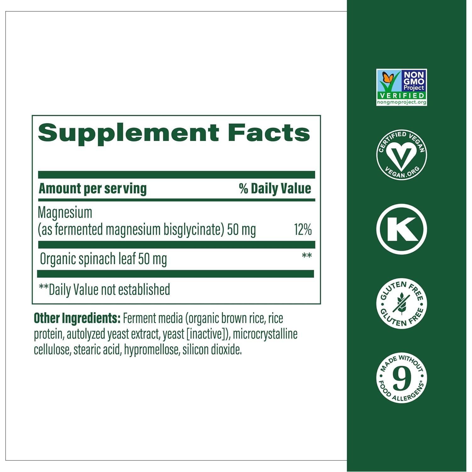 Suplemento de Magnesio MegaFood 90 Tabletas Veganas