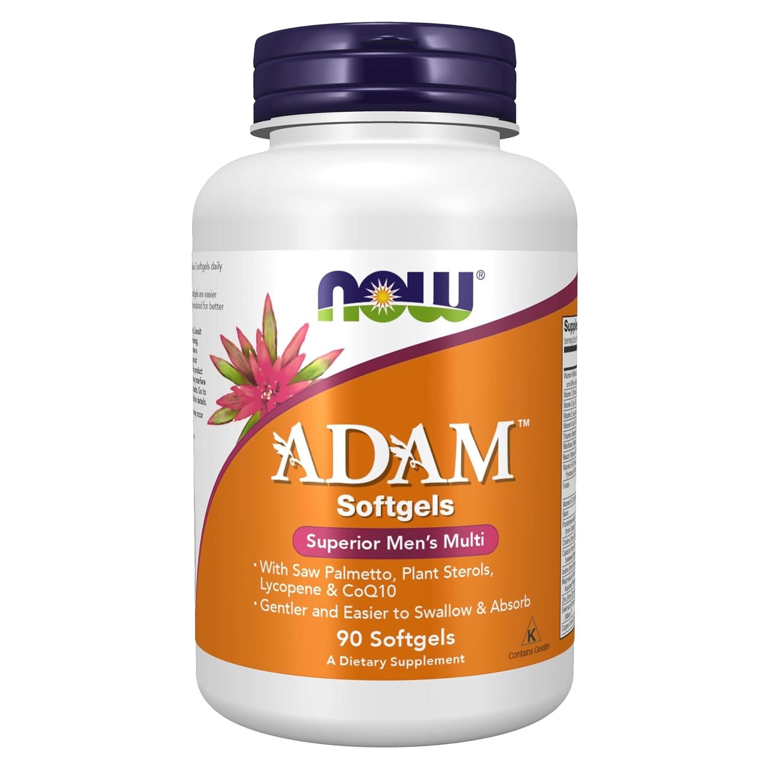 NOW ADAM Multivitamina para Hombres con Saw Palmetto 90 Softgels