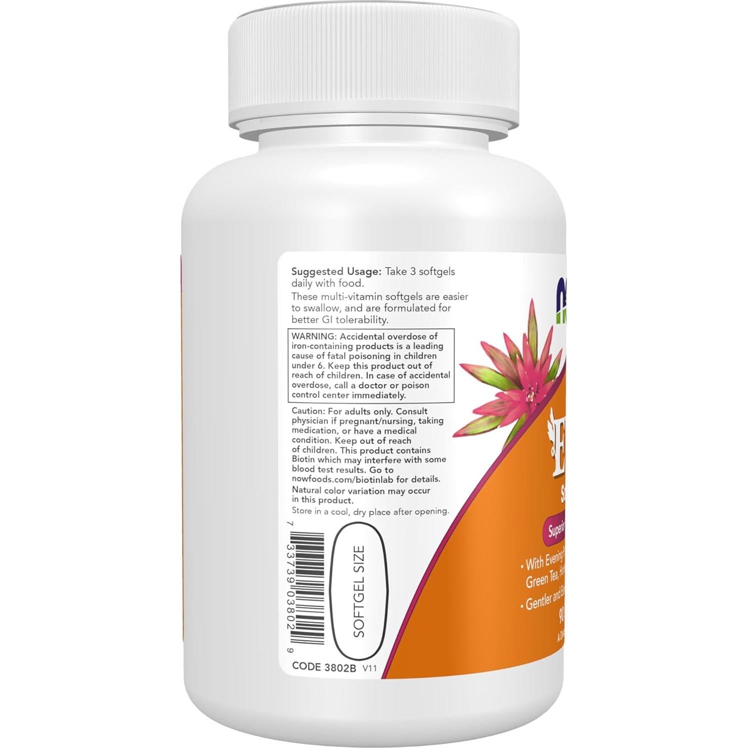 NOW Foods Multivitamina para Mujeres con Onagra y CoQ10 90 Softgels