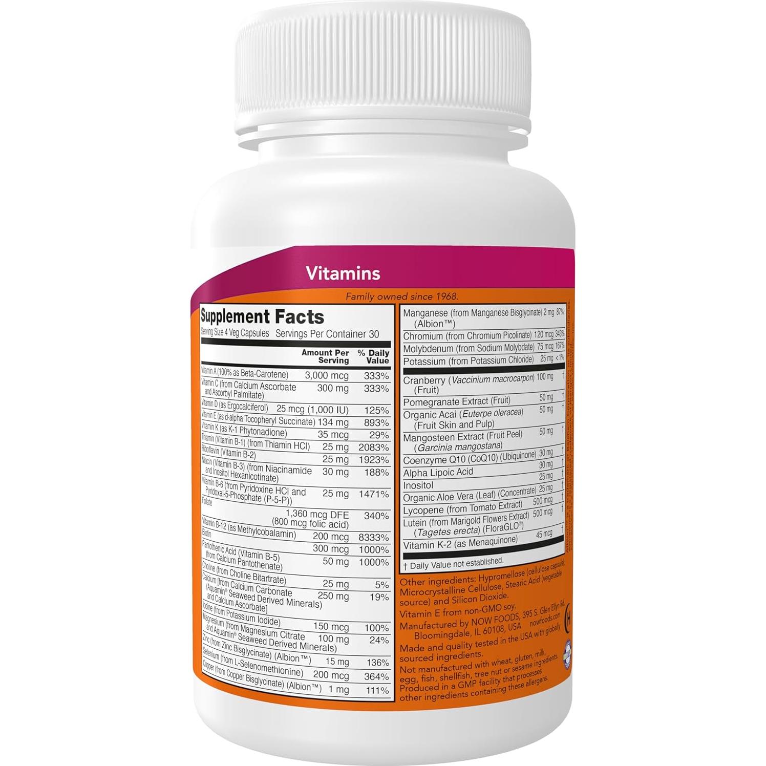 Multivitamínico para Mujeres NOW Foods Eve 120 Cápsulas Veganas