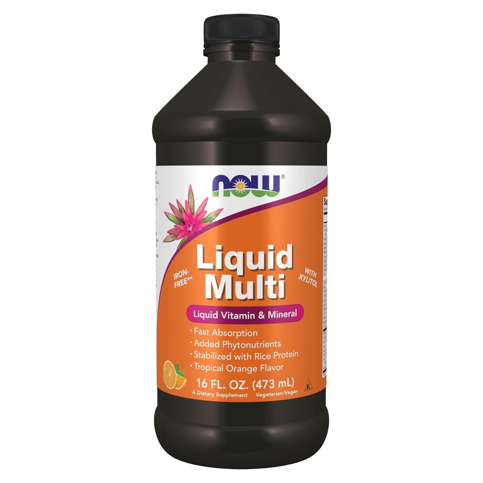 Suplemento Líquido Multivitamínico NOW Foods Naranja Tropical 453g