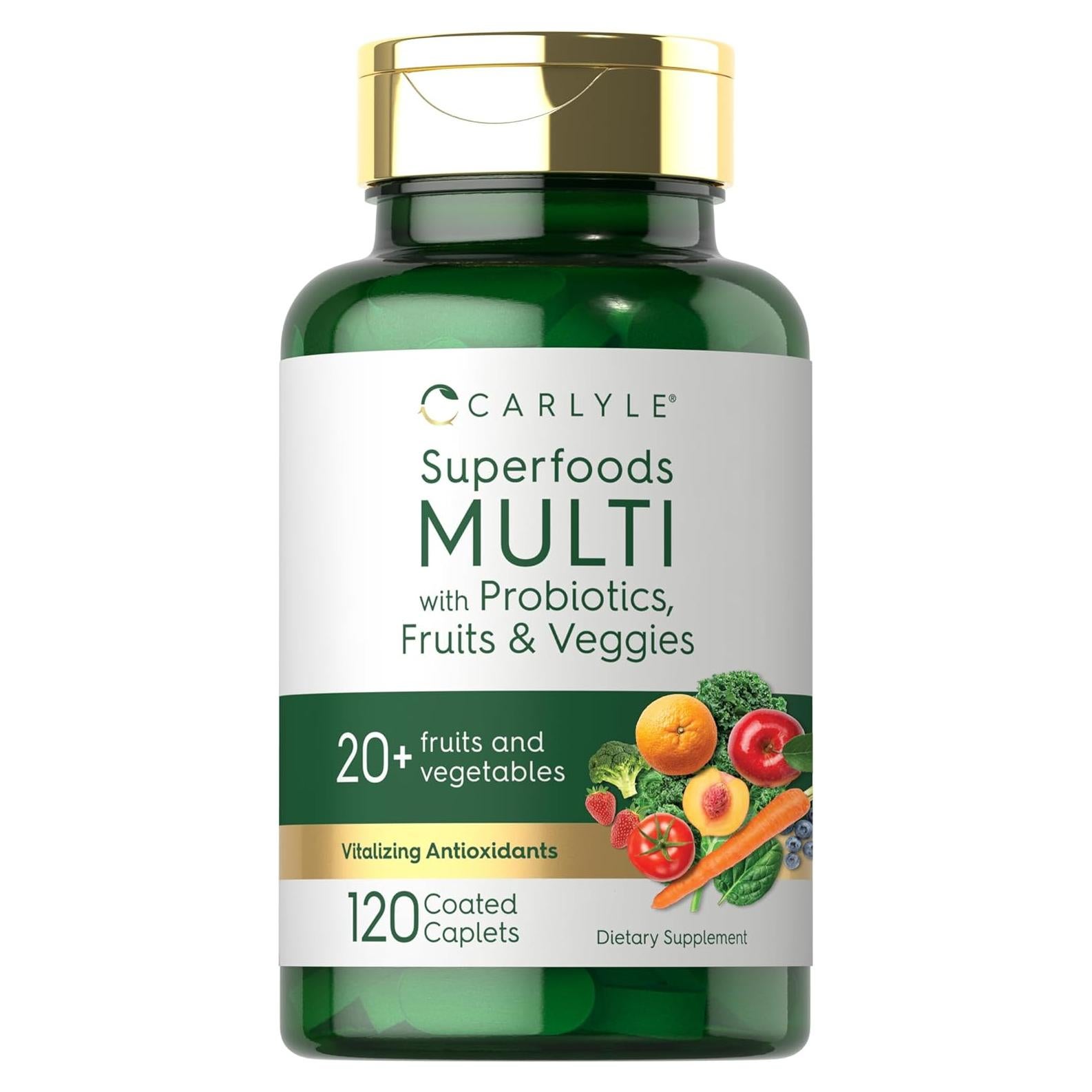 Suplemento Multivitamínico Carlyle Superfoods | 120 Tabletas | 20 Frutas y Verduras