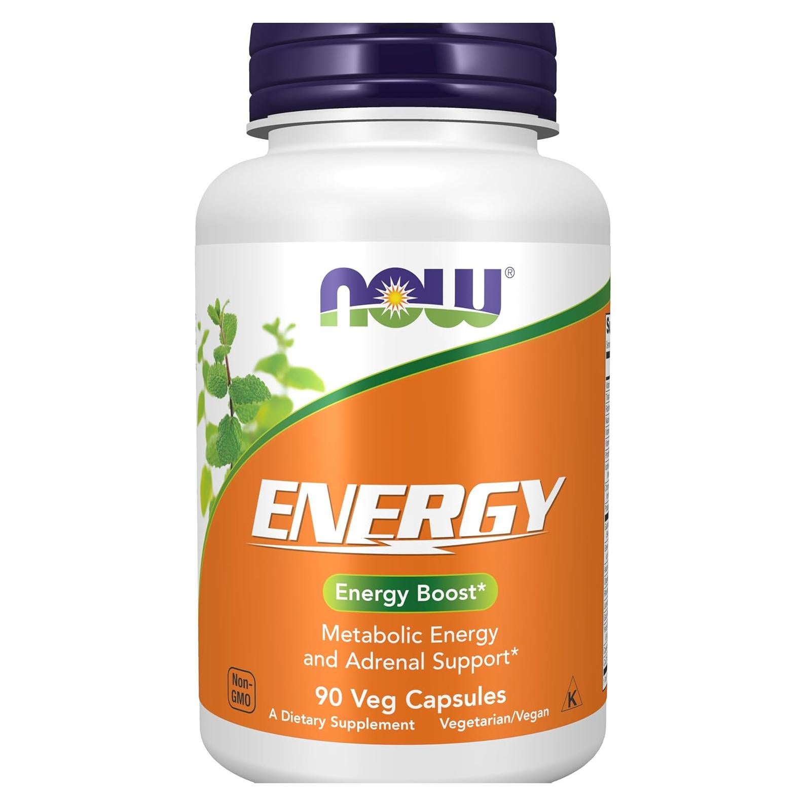 Suplemento Energético NOW Foods 90 Cápsulas Vitaminas B Ginseng