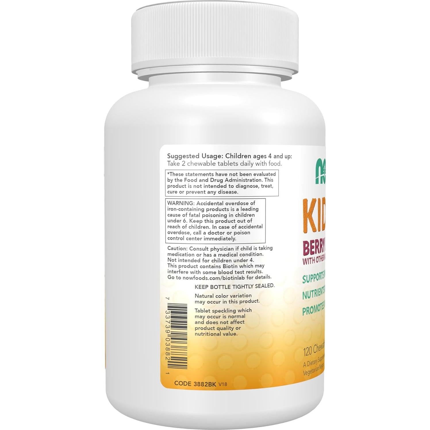 Vitaminas Masticables para Niños Now Foods 120 Tabletas