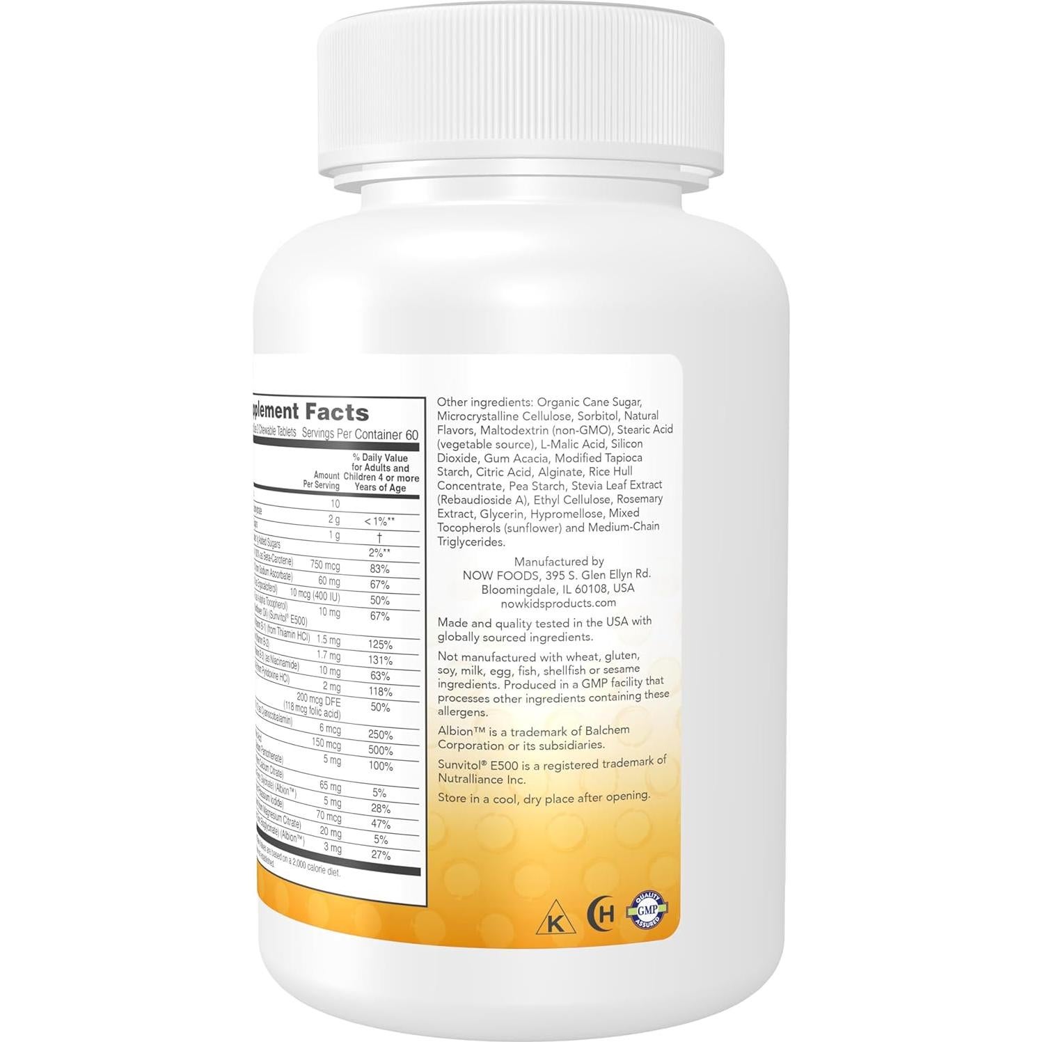 Vitaminas Masticables para Niños Now Foods 120 Tabletas