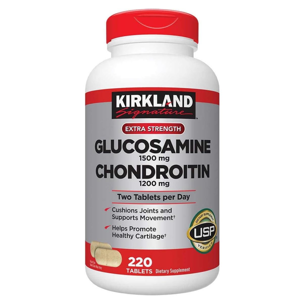 Kirkland Signature Glucosamina 1500mg y Condroitina 1200mg - 440 Tabletas