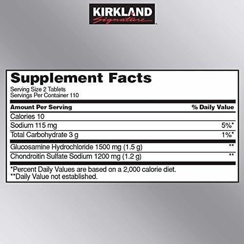Kirkland Signature Glucosamina 1500mg y Condroitina 1200mg - 440 Tabletas
